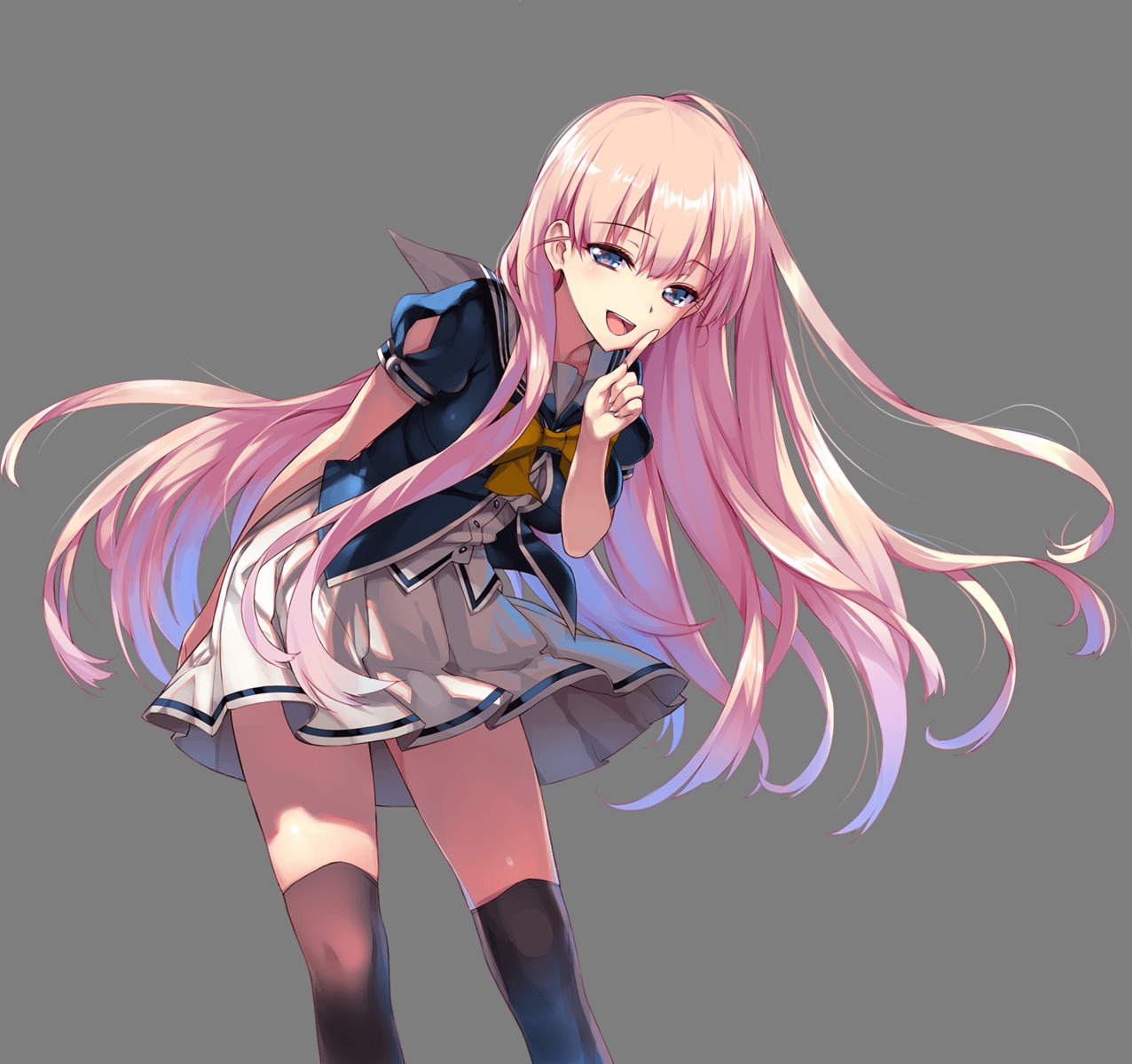 harmorise, hirosawa_hikari, hitotsu_yane_no_tsubasa_no_moto_de, kaguyuzu, seifuku, thighhighs, transparent_png