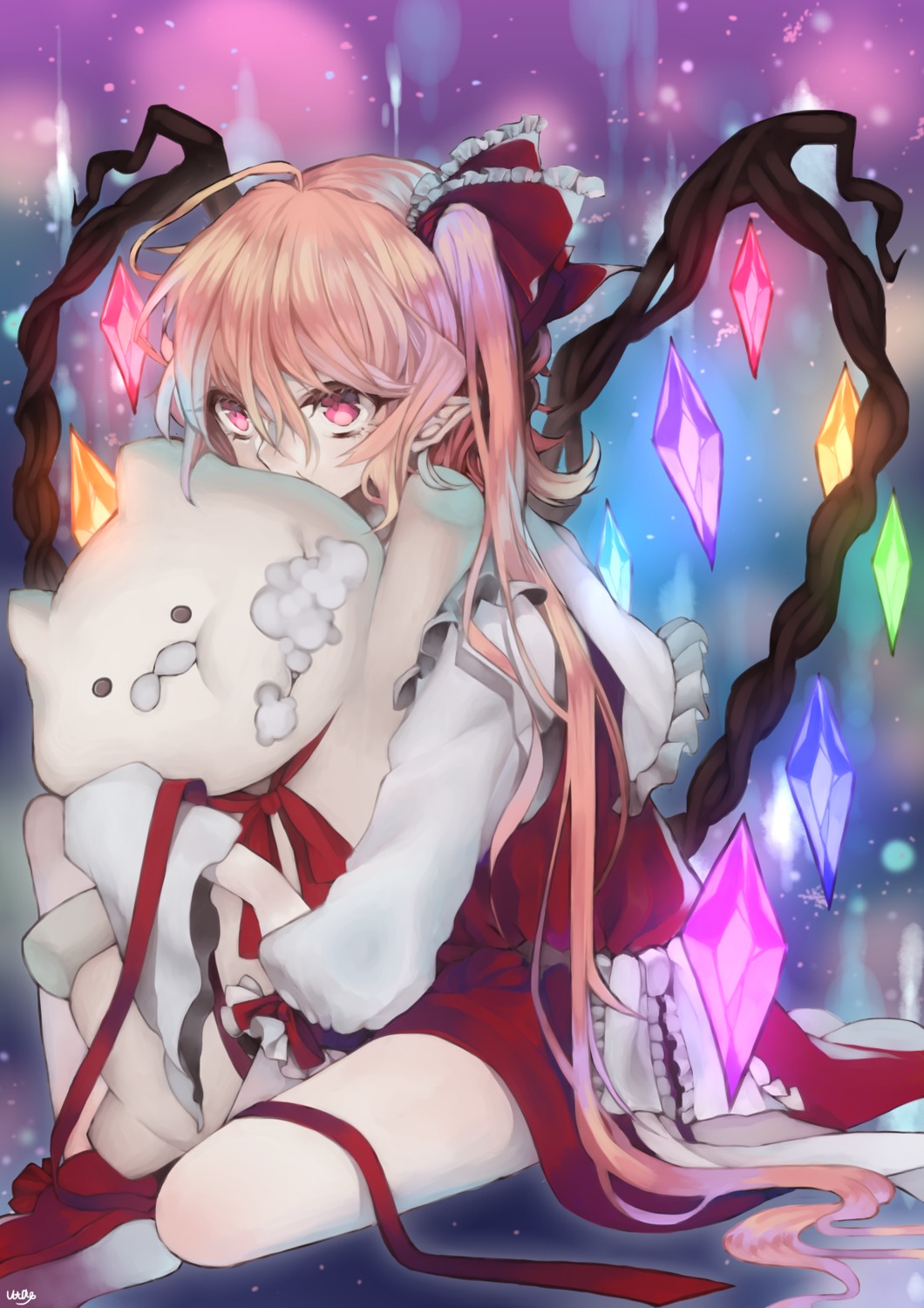 flandre_scarlet, makita_(vector1525), pointy_ears, touhou, wings
