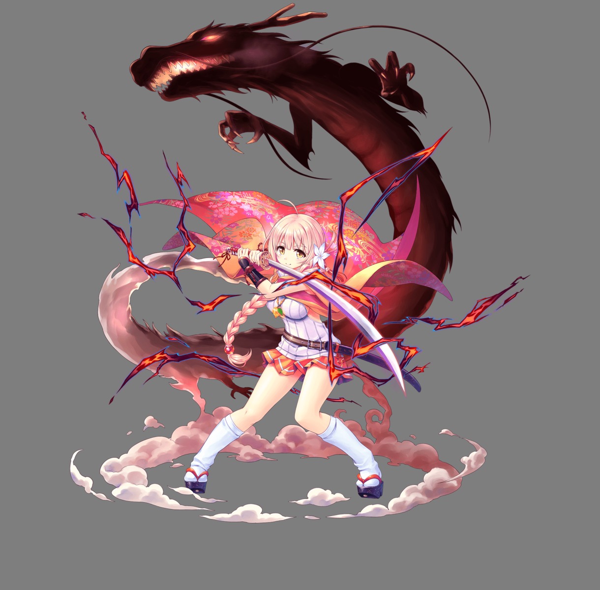august, ayukawa_koto, dmm_games, iris_mysteria!_~shoujo_no_tsumugu_yume_no_hiseki~, monster, natsuno_io, sword, transparent_png