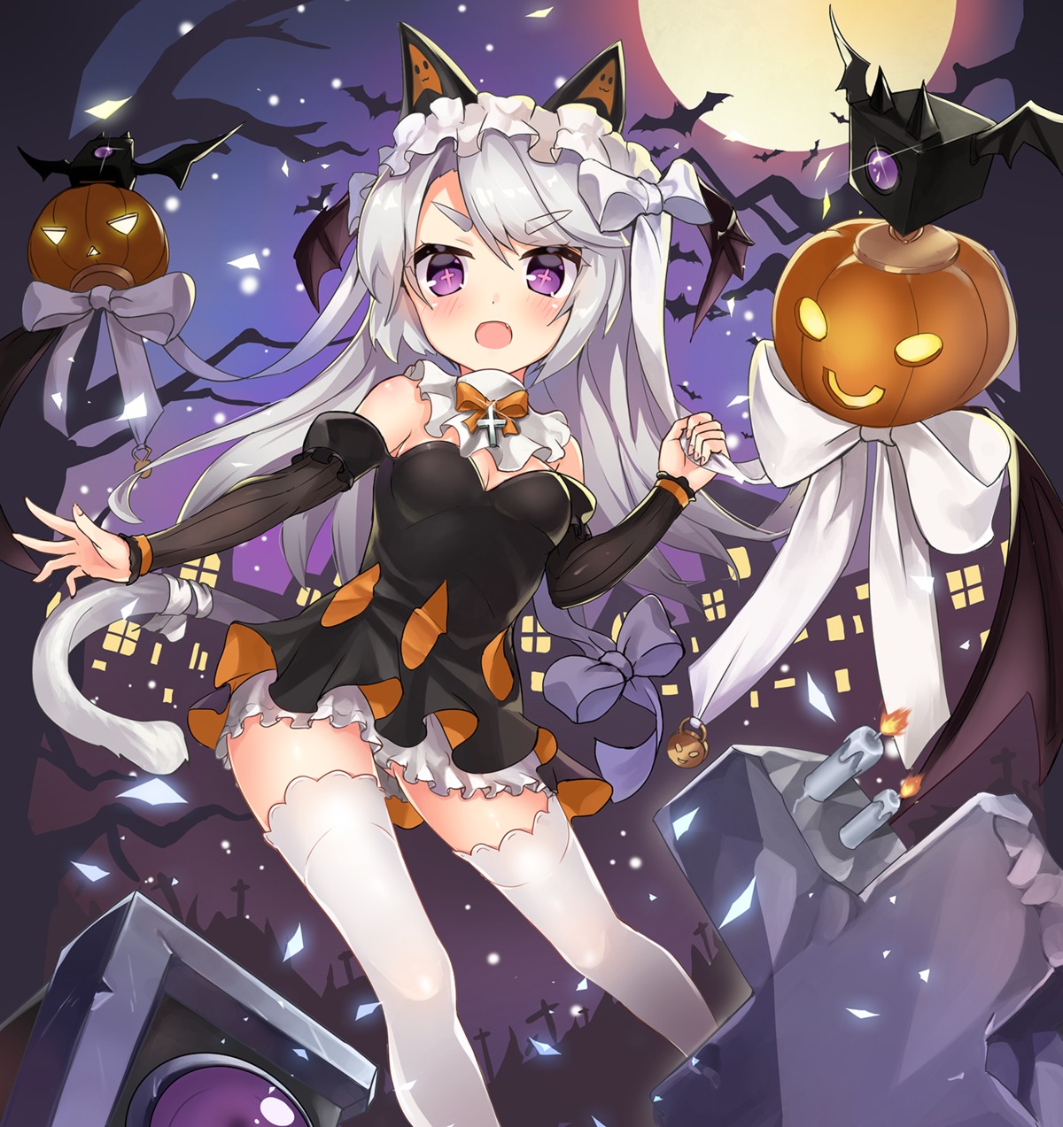 2drr, animal_ears, cleavage, dress, girls_frontline, halloween, p7_(girls_frontline), tail