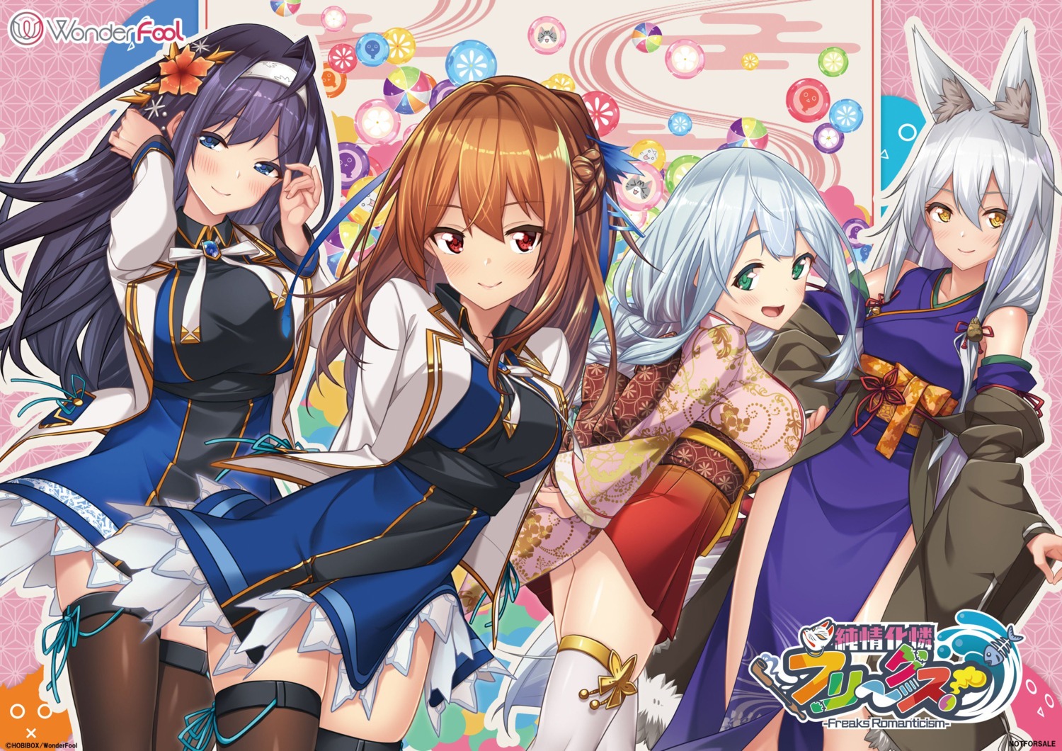 animal_ears, baffu, japanese_clothes, junjou-karen_freaks!, kitsune, seifuku, thighhighs, wonder_fool