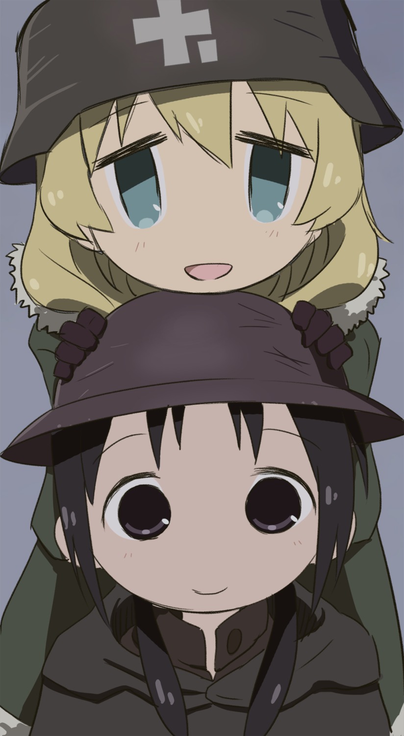 chito_(shoujo_shuumatsu_ryokou), sat-c, shoujo_shuumatsu_ryokou, uniform, yuri_(shoujo_shuumatsu_ryokou)