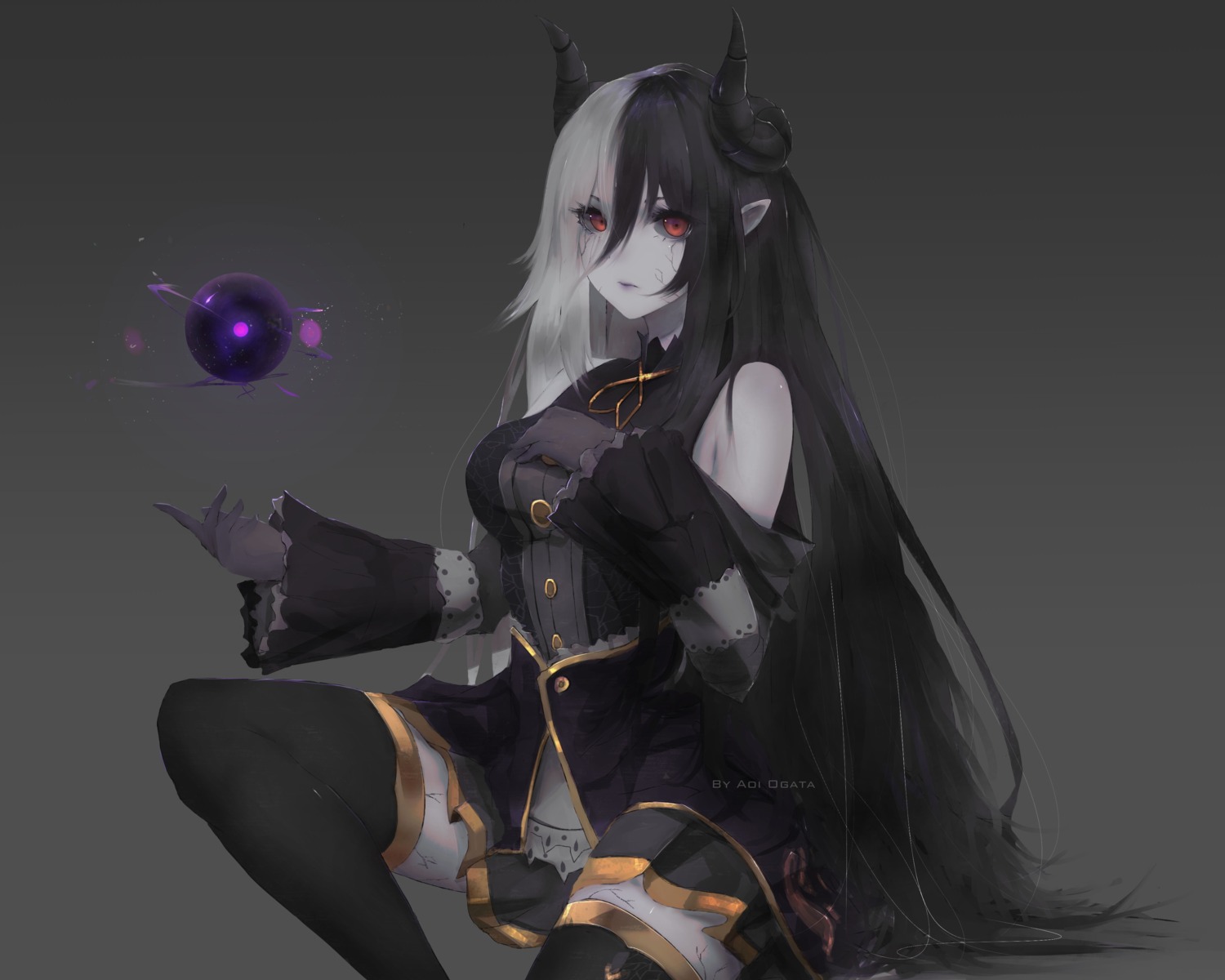 aoi_ogata, pointy_ears, thighhighs