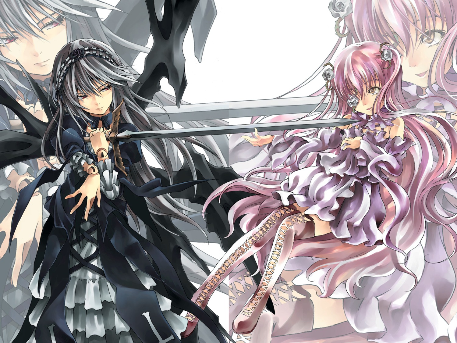 kirakishou, lolita_fashion, raid_slash, rozen_maiden, suigintou, wallpaper