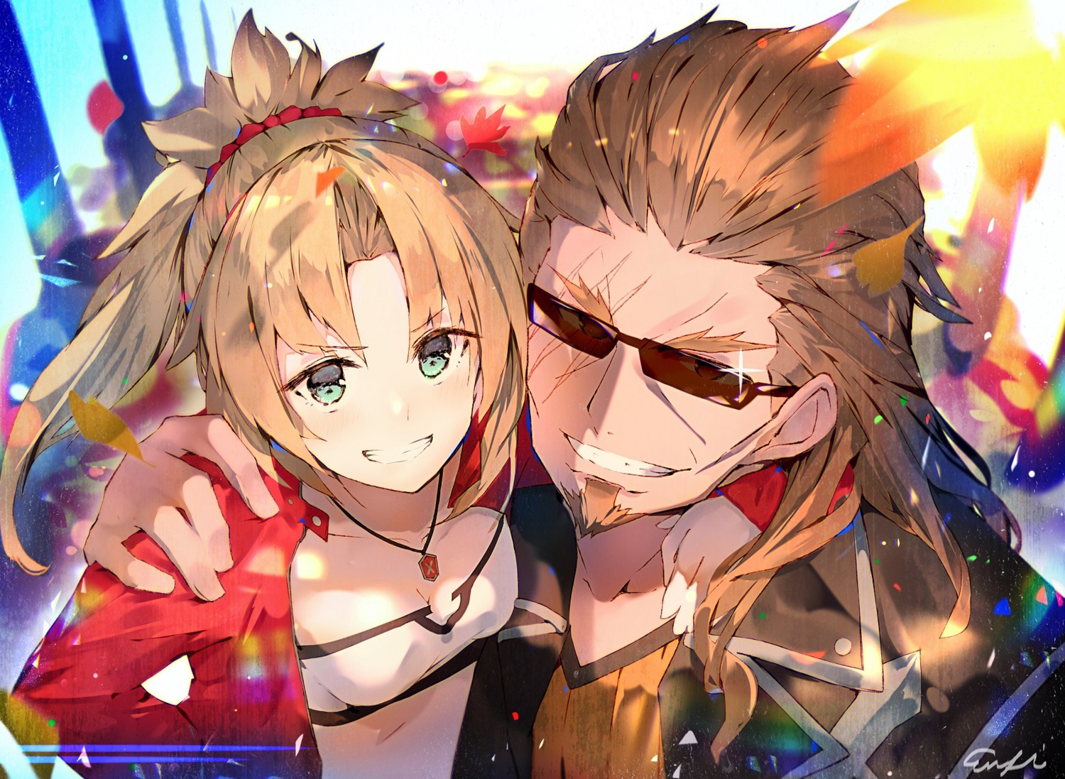 cleavage, fate/apocrypha, fate/stay_night, megane, mordred_(fate), sisigou_kairi