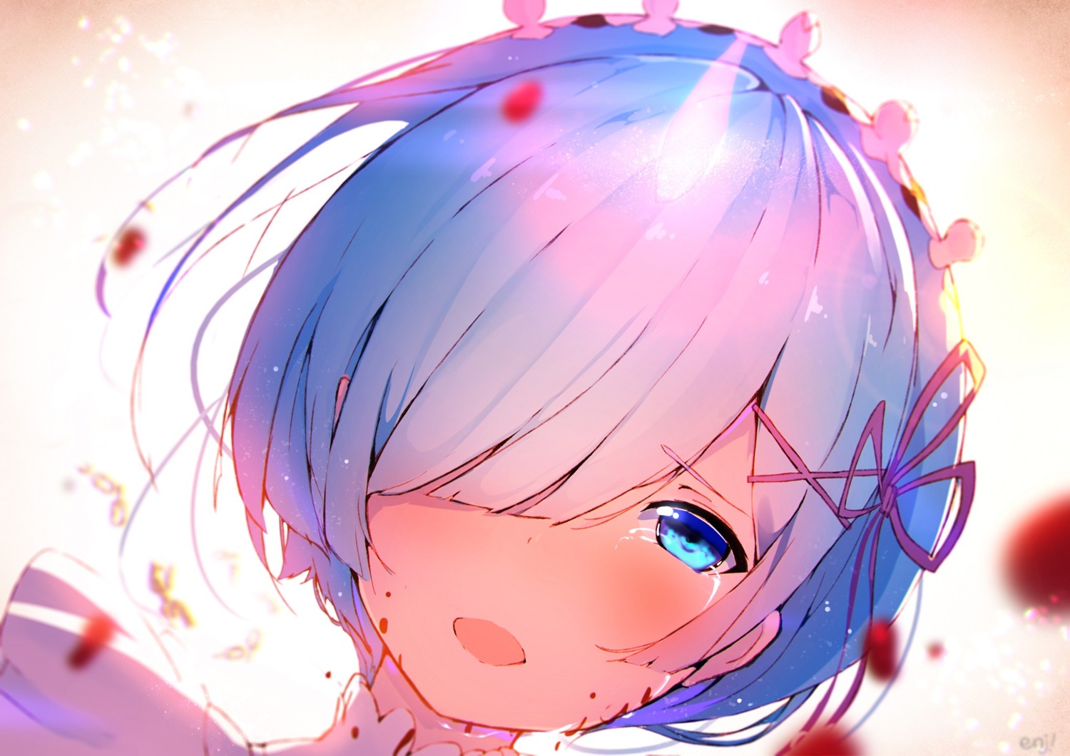 blood, enj!, maid, re:zero_kara_hajimeru_isekai_seikatsu, rem_(re_zero)
