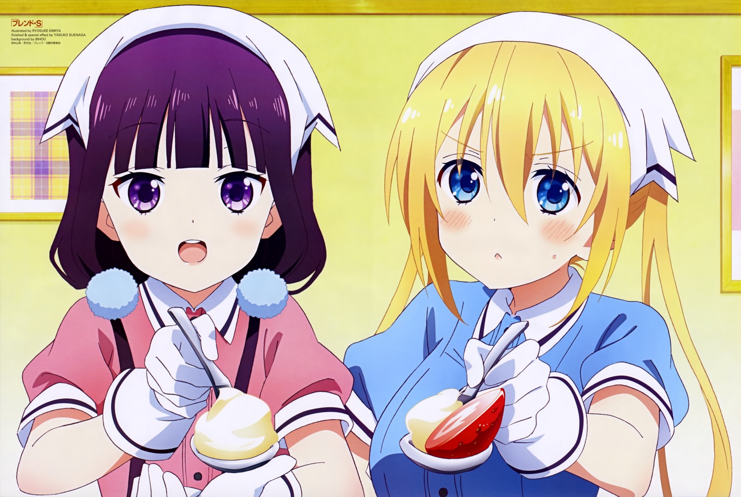 blend_s, hinata_kaho, kimiya_ryousuke, maid, sakuranomiya_maika, waitress