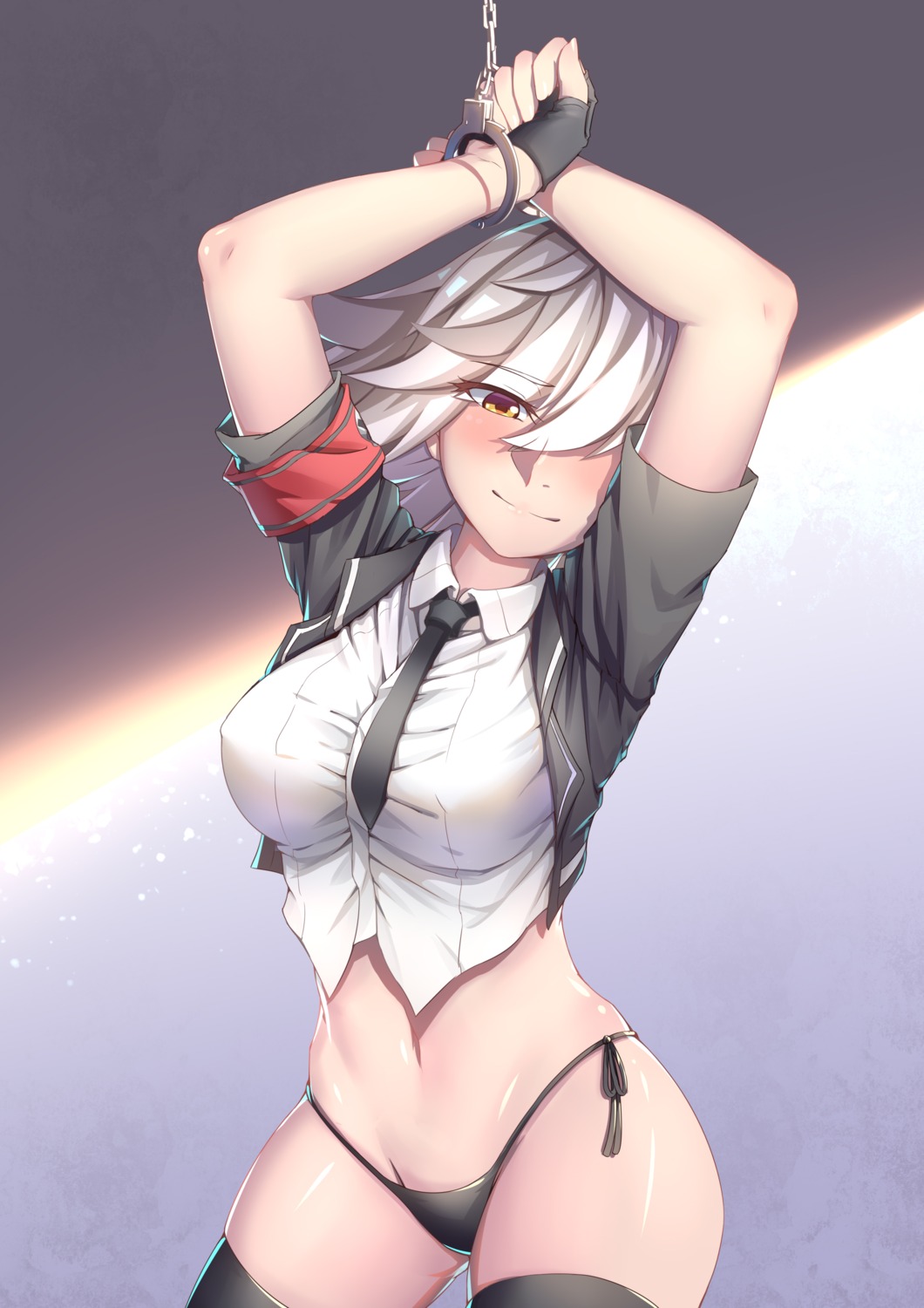 bismarck_(zhanjianshaonv), bondage, pantsu, ray_(pixiv9514208), string_panties, thighhighs, uniform, zhanjianshaonv
