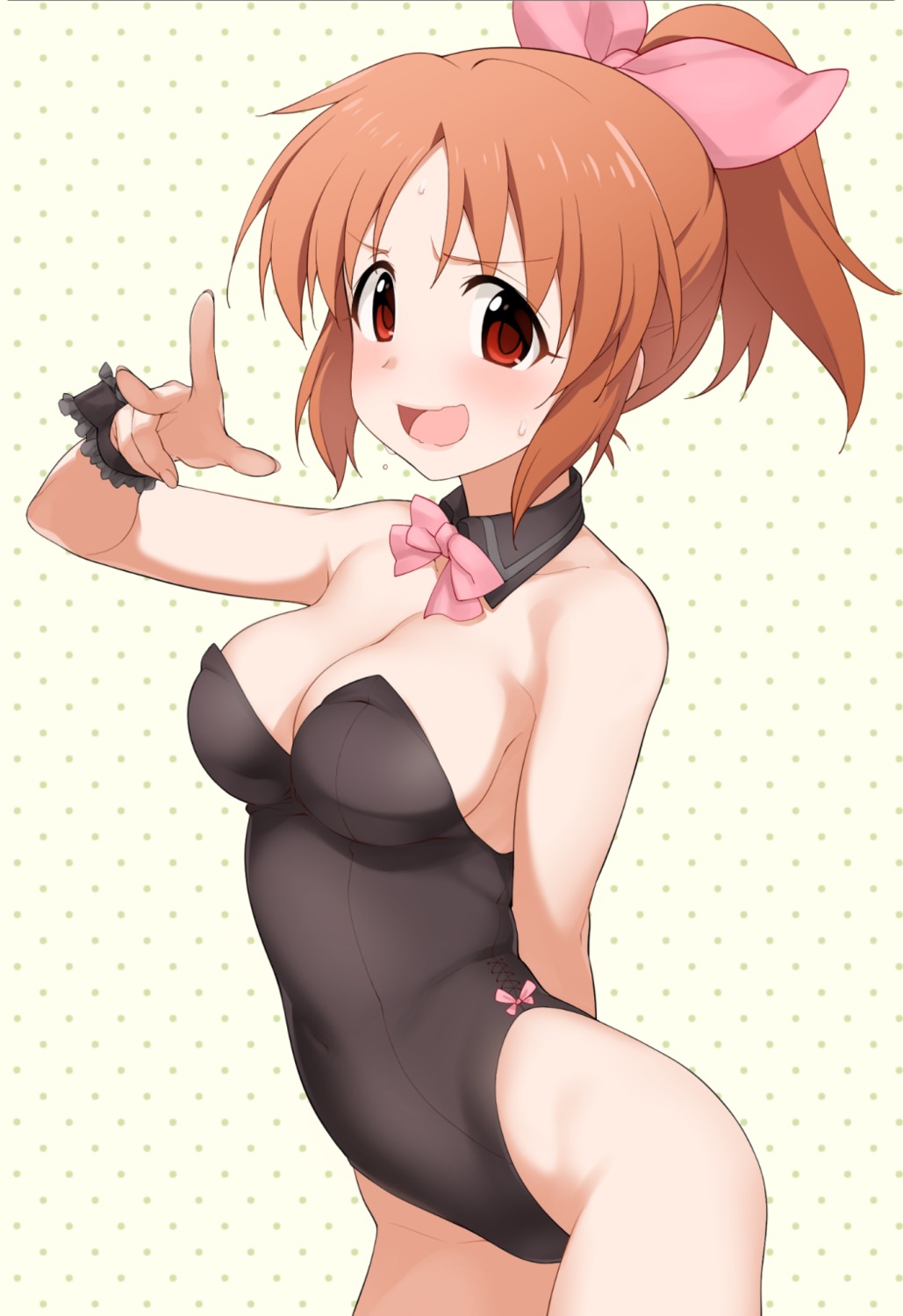 abe_nana, cleavage, hatanaka, leotard, the_idolm@ster, the_idolm@ster_cinderella_girls