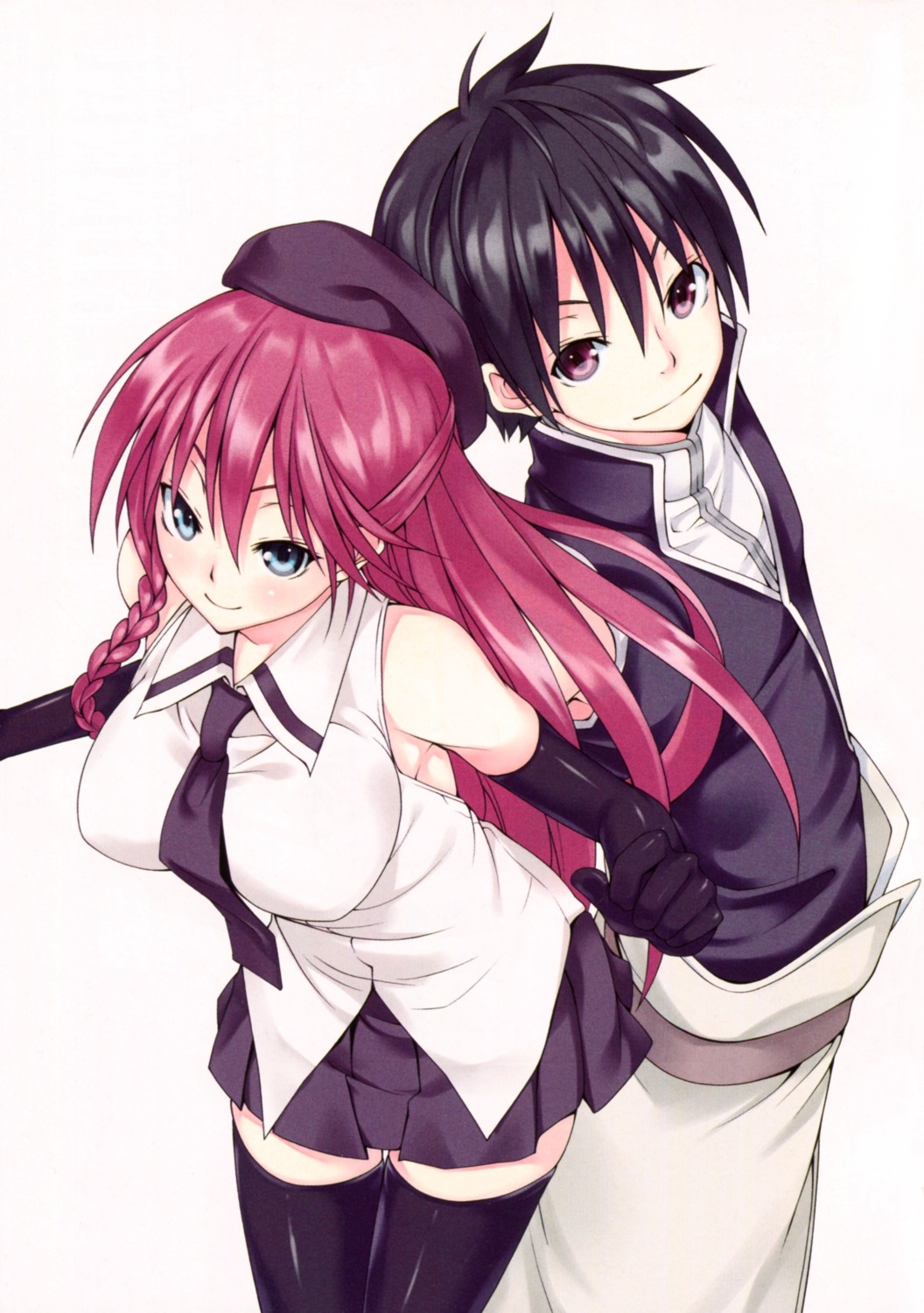 asami_lilith, kasuga_arata, nao_akinari, thighhighs, trinity_seven