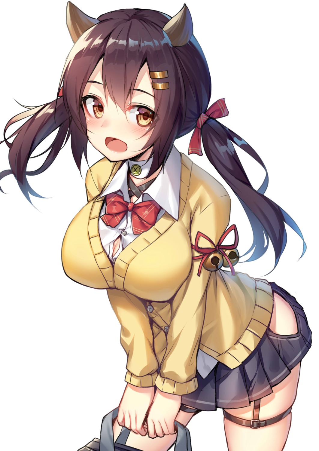 alexmaster, animal_ears, azur_lane, garter, nagara_(azur_lane), seifuku, sweater