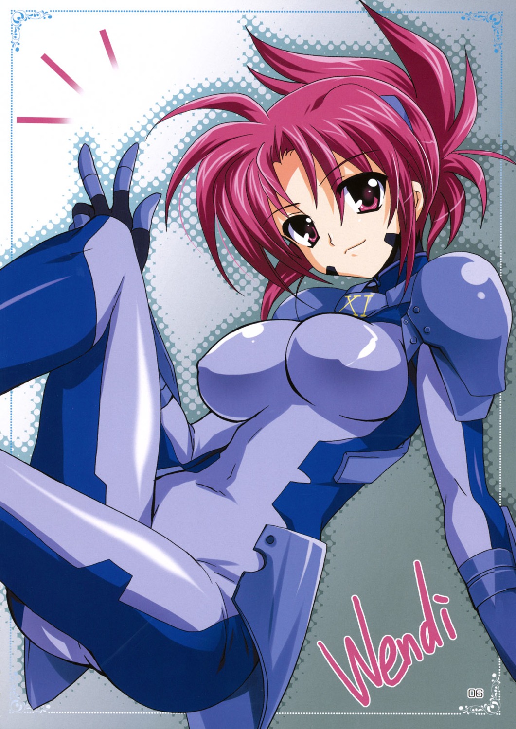 bodysuit, kanna, mahou_shoujo_lyrical_nanoha, mahou_shoujo_lyrical_nanoha_strikers, plum, wendi