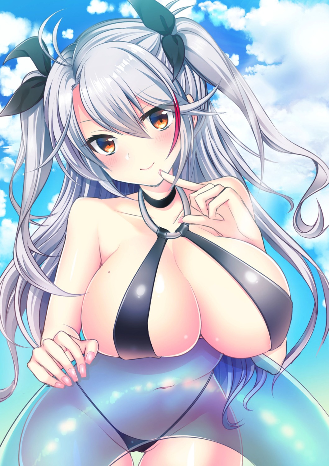 azur_lane, bikini, cleavage, niyasuke_(yama), prinz_eugen_(azur_lane), swimsuits