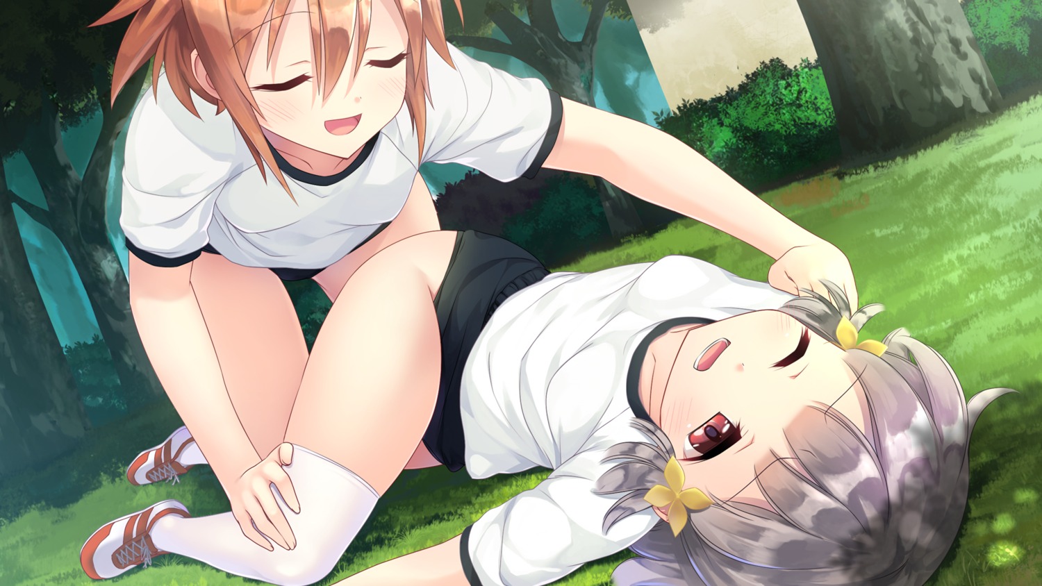 akatsuki_mao, aragaki_akira, buruma, game_cg, gym_uniform, hiraoka_mutsuki, kamitsure_~7_no_nijou_fushigi~, libre