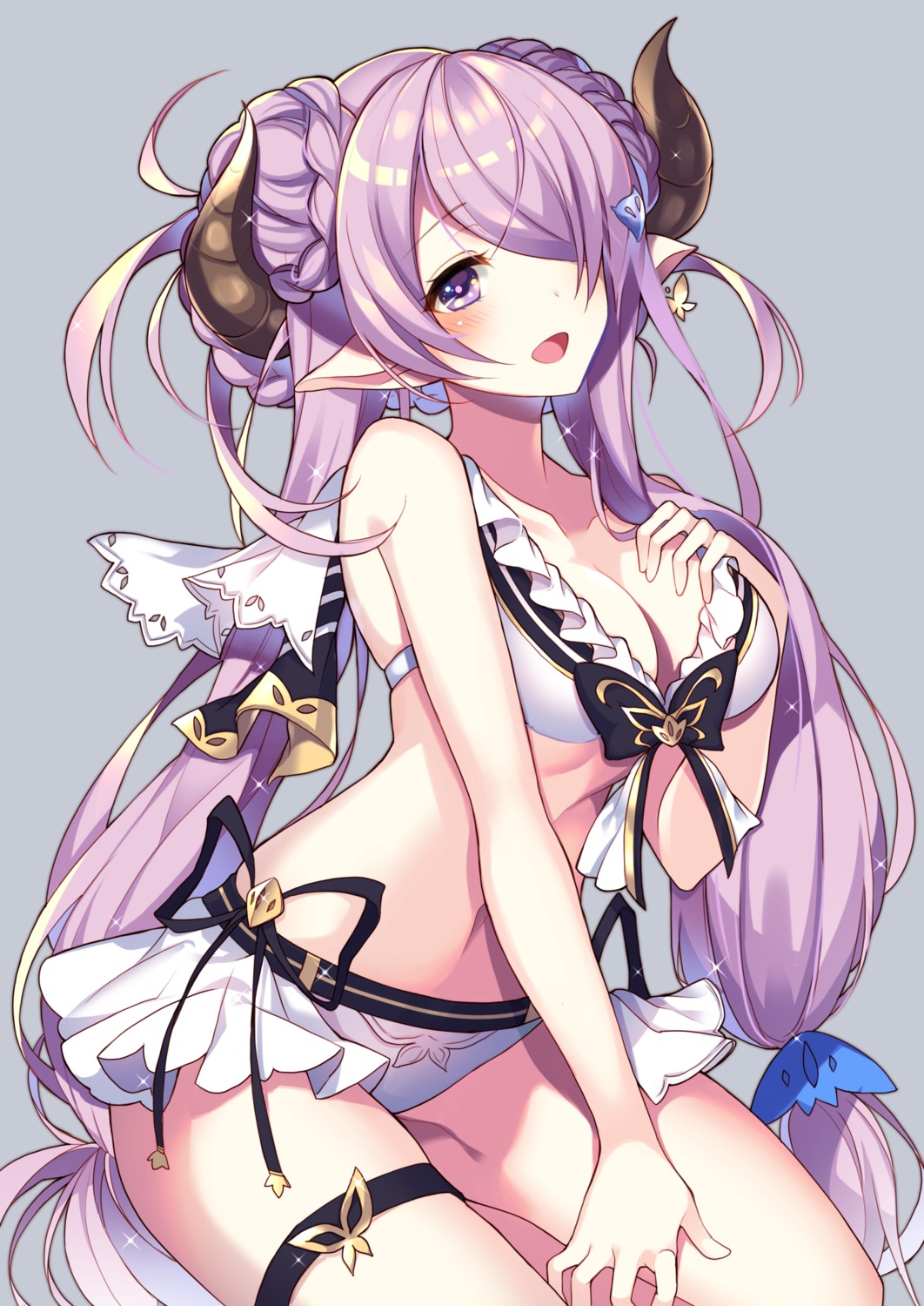 bikini, cleavage, garter, granblue_fantasy, homadelic, horns, narumeia_(granblue_fantasy), swimsuits