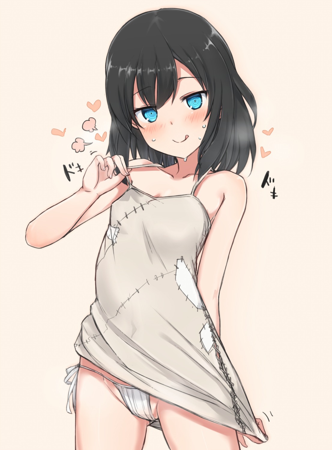 dress, nonono_(basasi21), pantsu, string_panties, torn_clothes