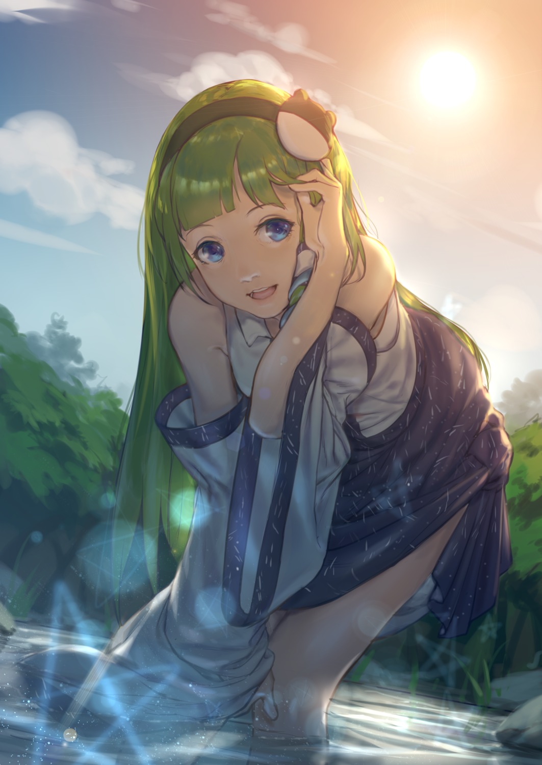chun_lanlanlan, kochiya_sanae, touhou, wet