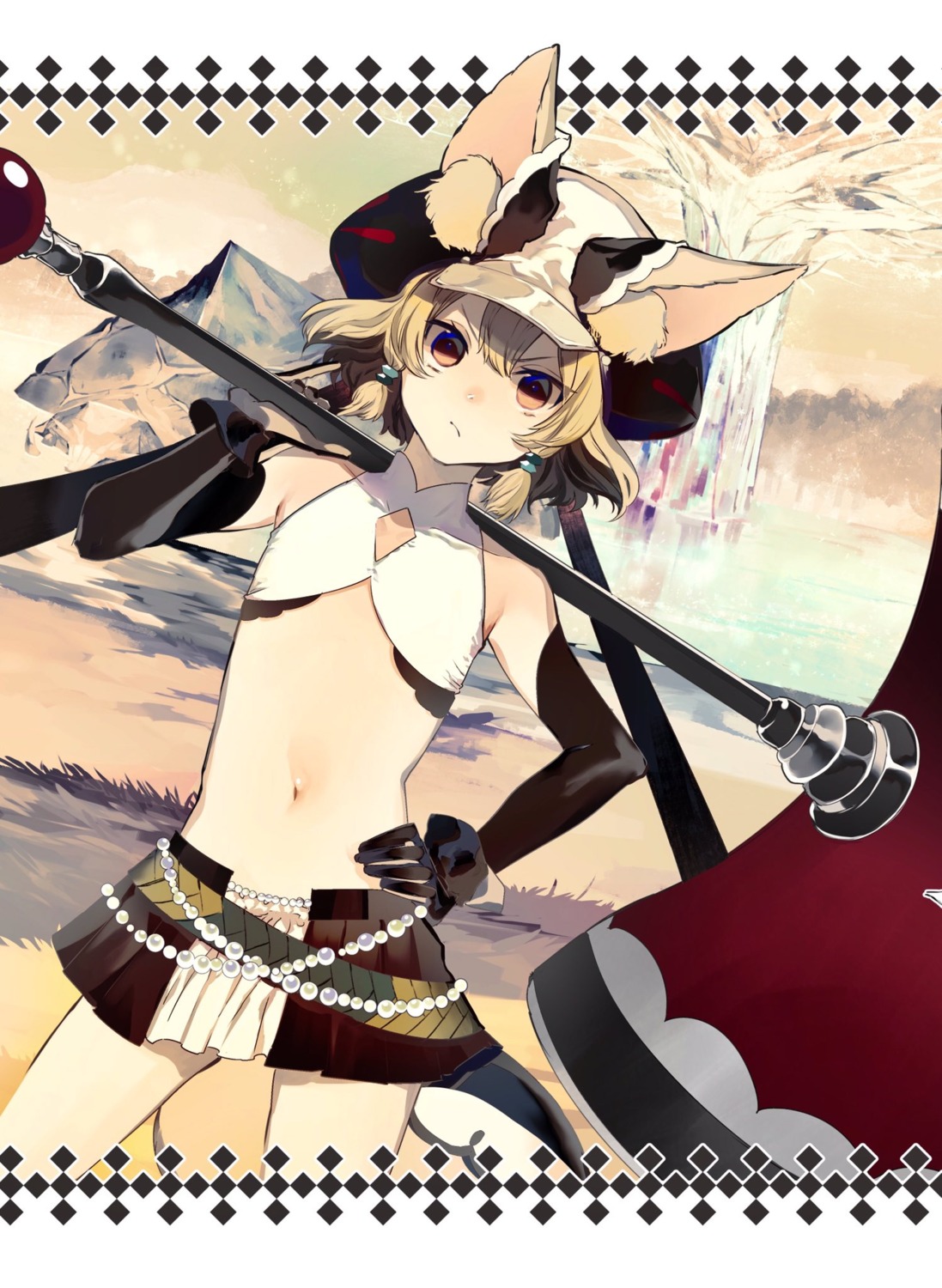 animal_ears, nozaki_tsubata, weapon