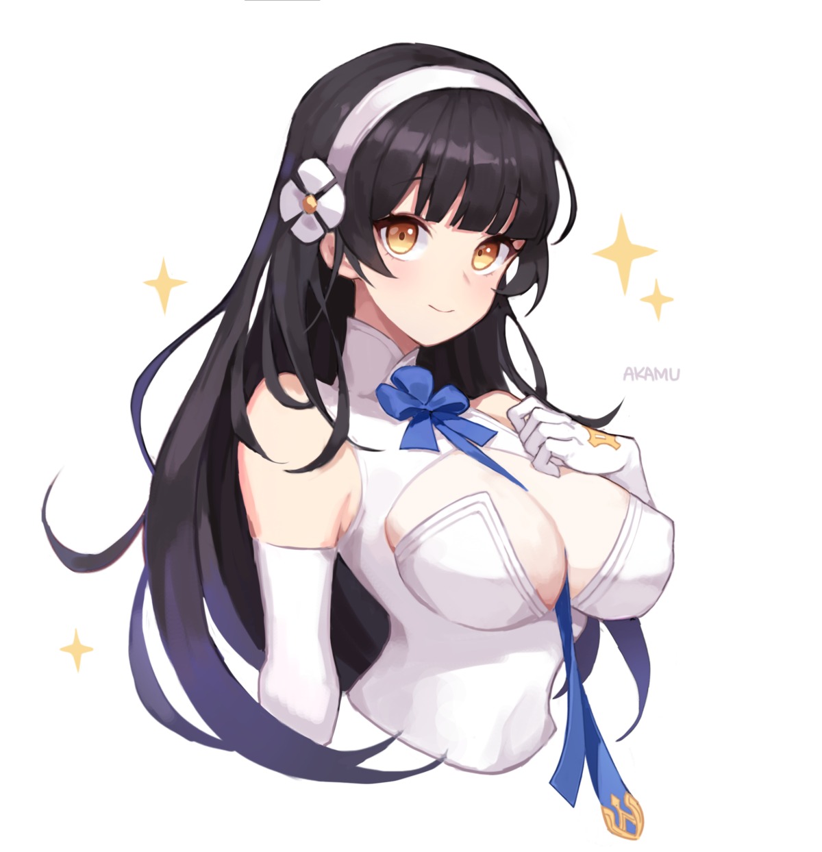 akamu, cleavage, girls_frontline, qbz-95_(girls_frontline)