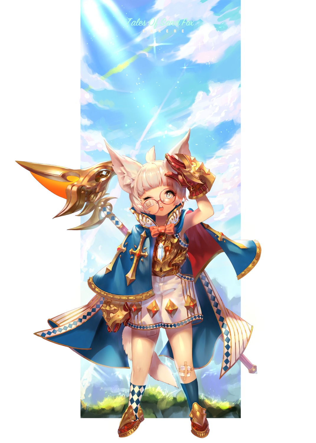 animal_ears, armor, bandaid, megane, sindy, weapon