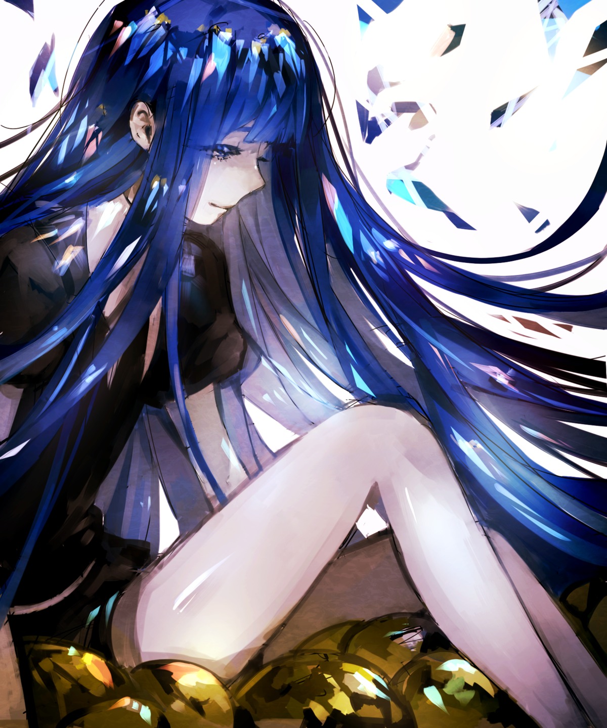 business_suit, fei_yu, houseki_no_kuni, lapis_lazuli_(houseki_no_kuni)