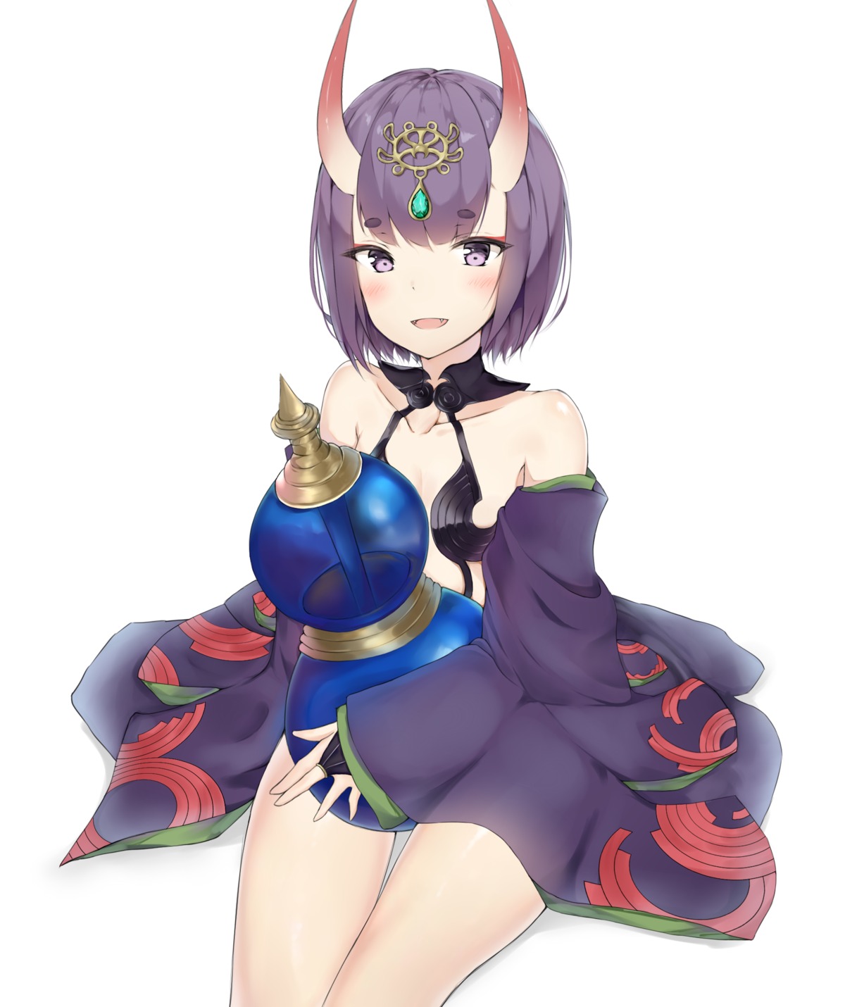 adore, fate/grand_order, horns, japanese_clothes, open_shirt, shuten_douji_(fate)