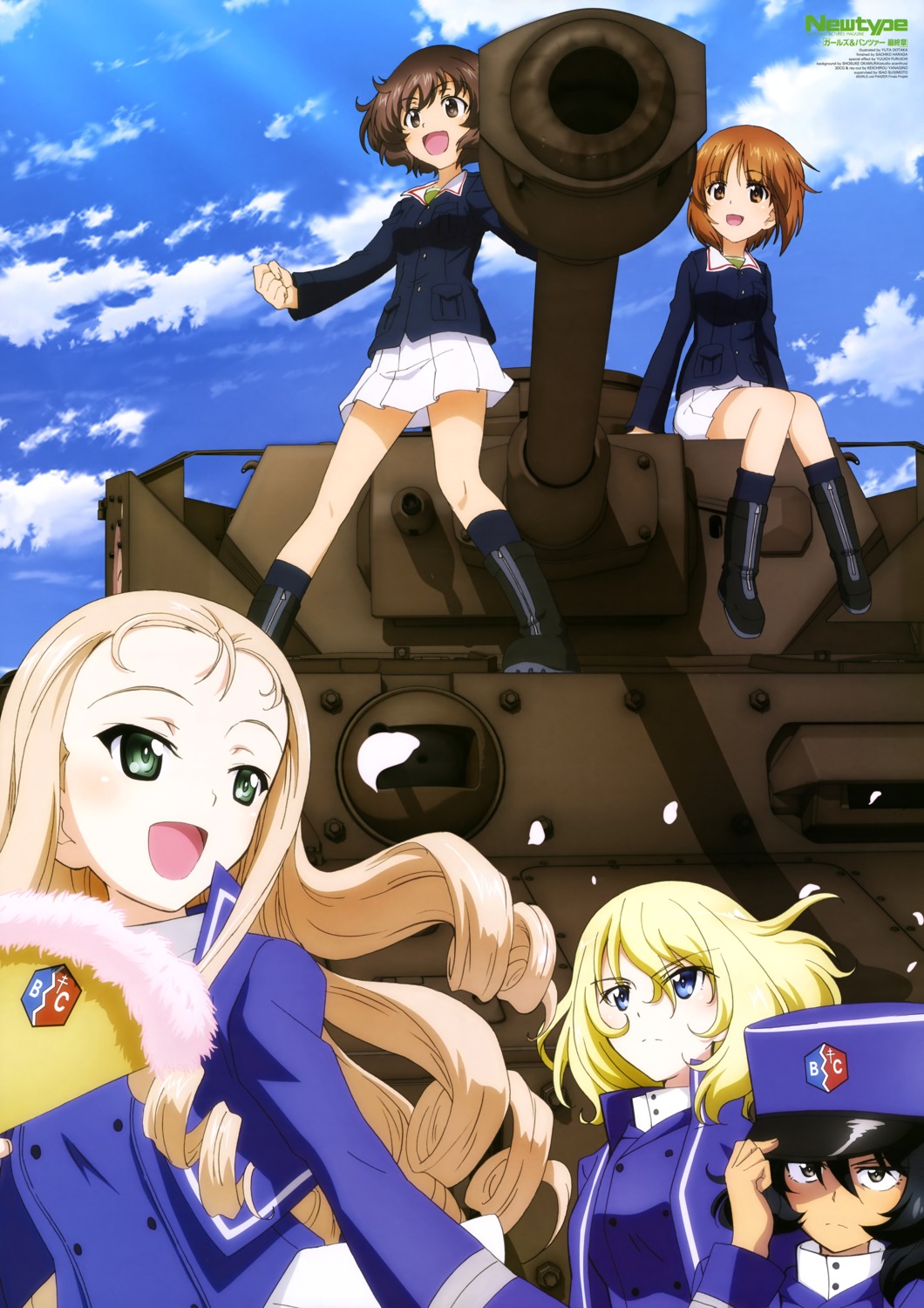akiyama_yukari, andou_rena, girls_und_panzer, marie_(girls_und_panzer), nishizumi_miho, ootaka_yuuta, oshida_ruka, uniform