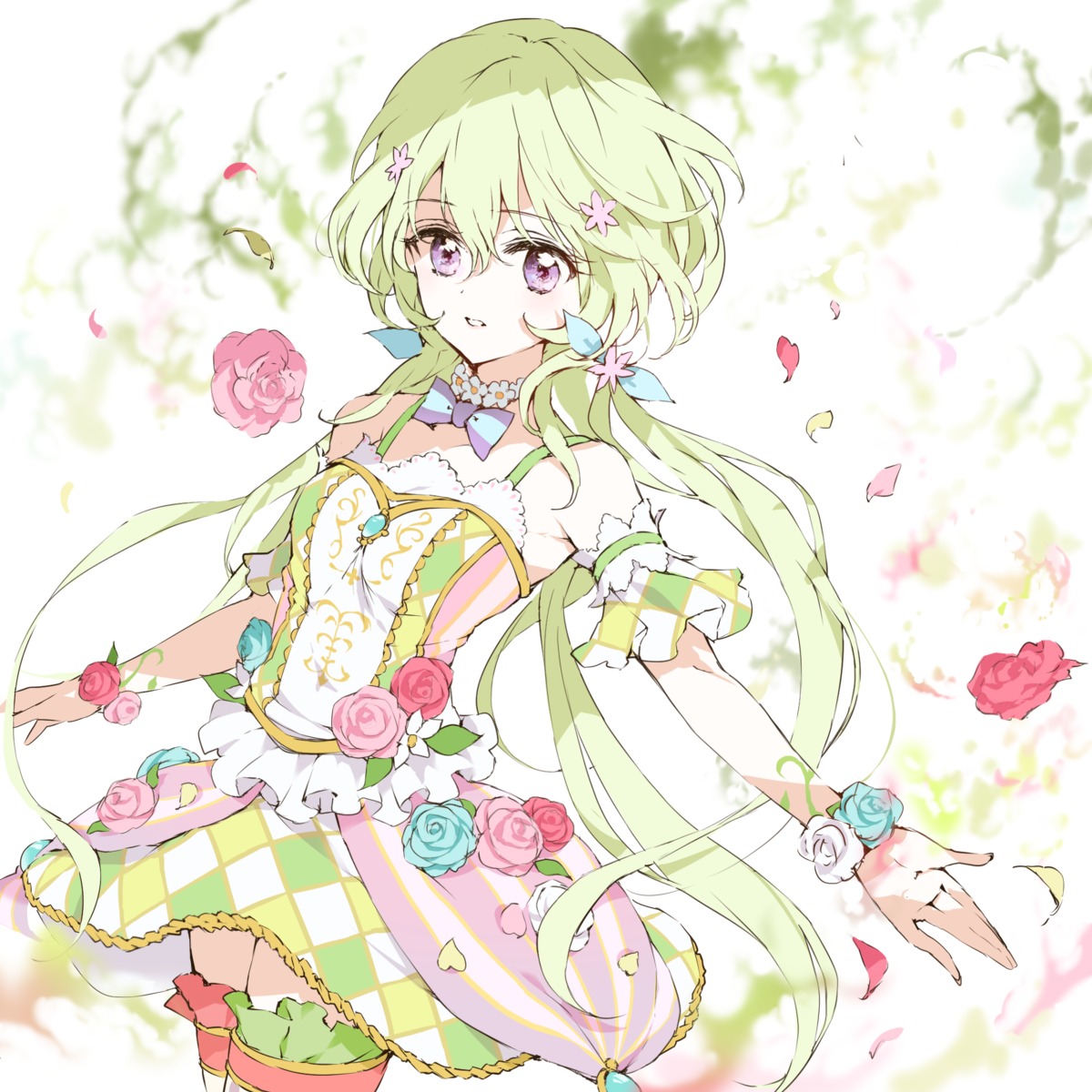 aikatsu!, aikatsu_stars!, dress, futaba_aria, nagahara, thighhighs