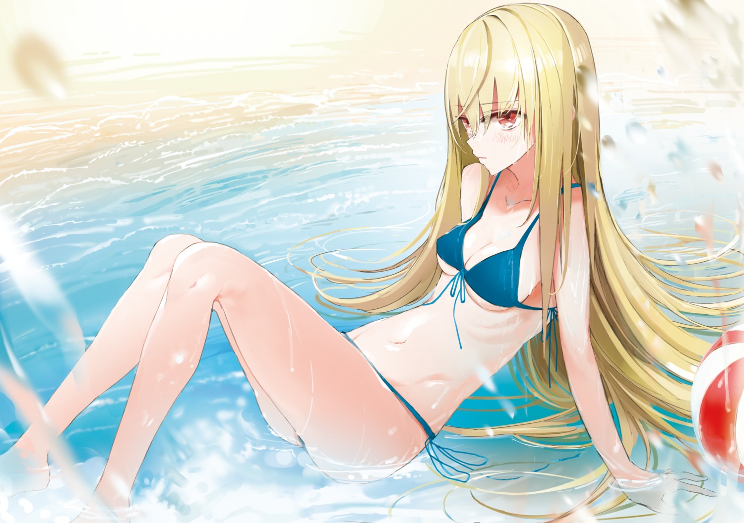 bikini, cleavage, nagahara, swimsuits, underboob, wet