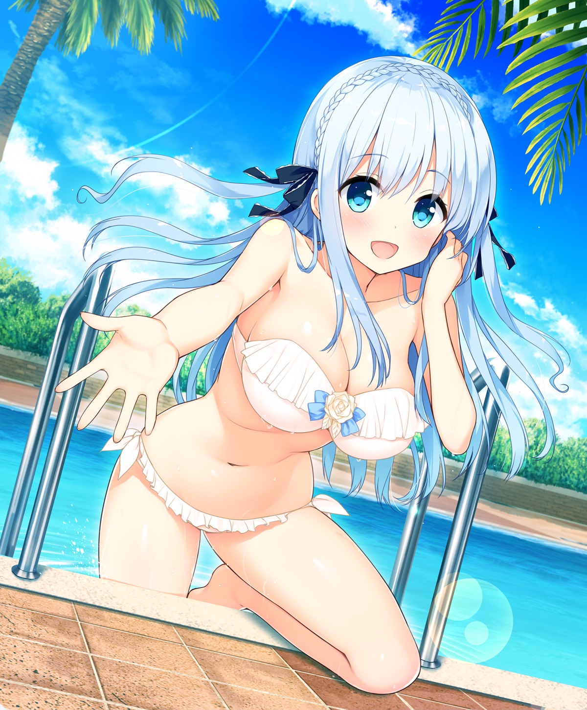 bikini, cleavage, giga, hisama_kumako, kimi_no_hitomi_ni_hit_me, kirihara_hotori, swimsuits, wet