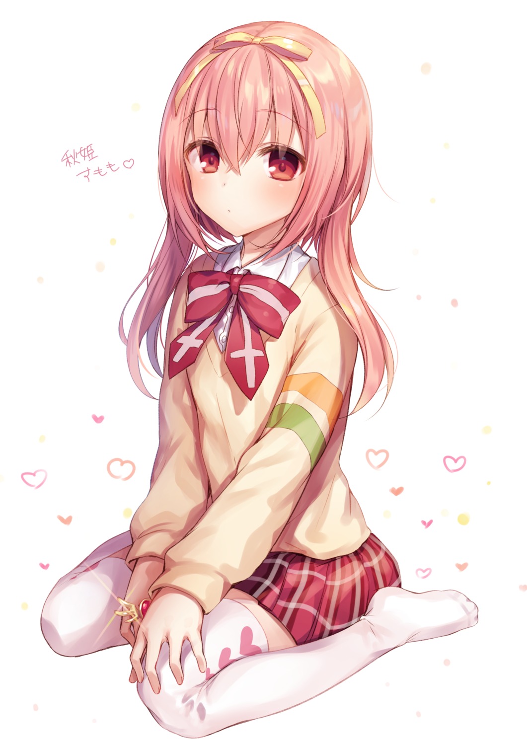 akihime_sumomo, komeshiro_kasu, nanatsuiro_drops, seifuku, sweater, thighhighs