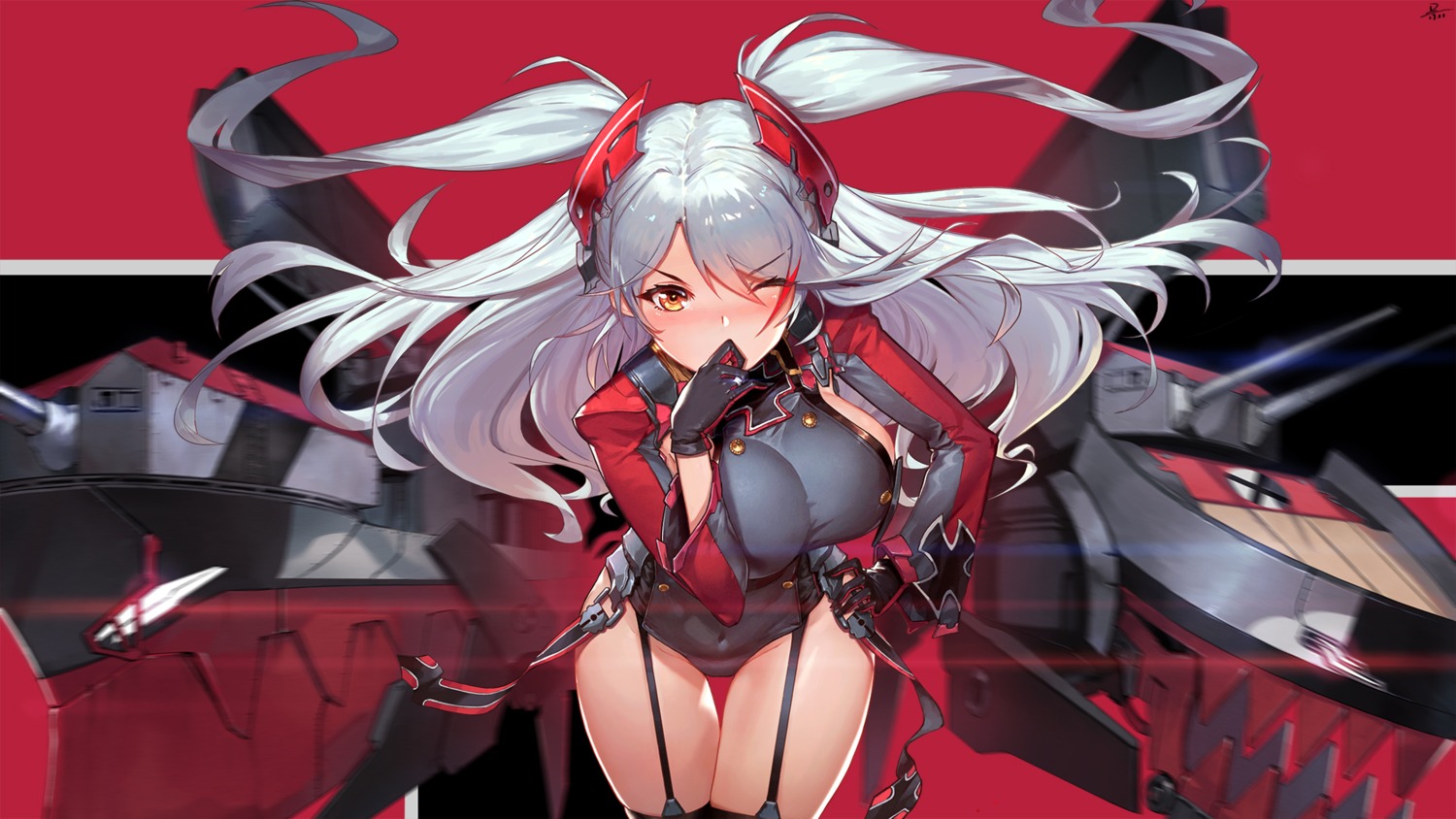 azur_lane, duan_henglong, prinz_eugen_(azur_lane), stockings, thighhighs, uniform, wallpaper