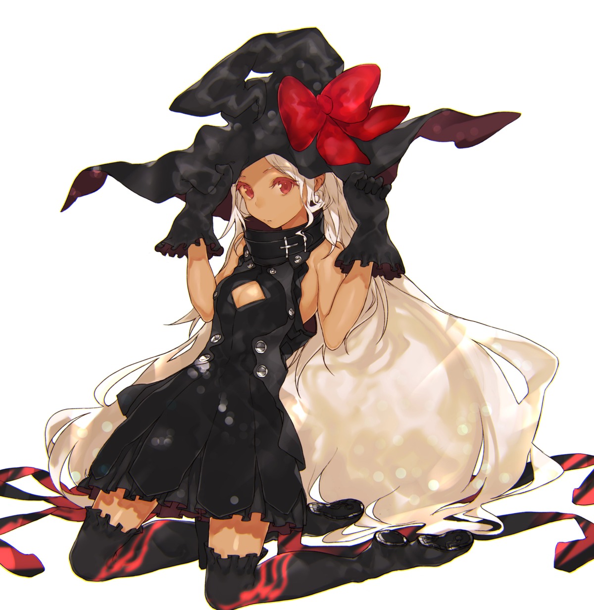 cleavage, dress, fifuth, thighhighs, witch