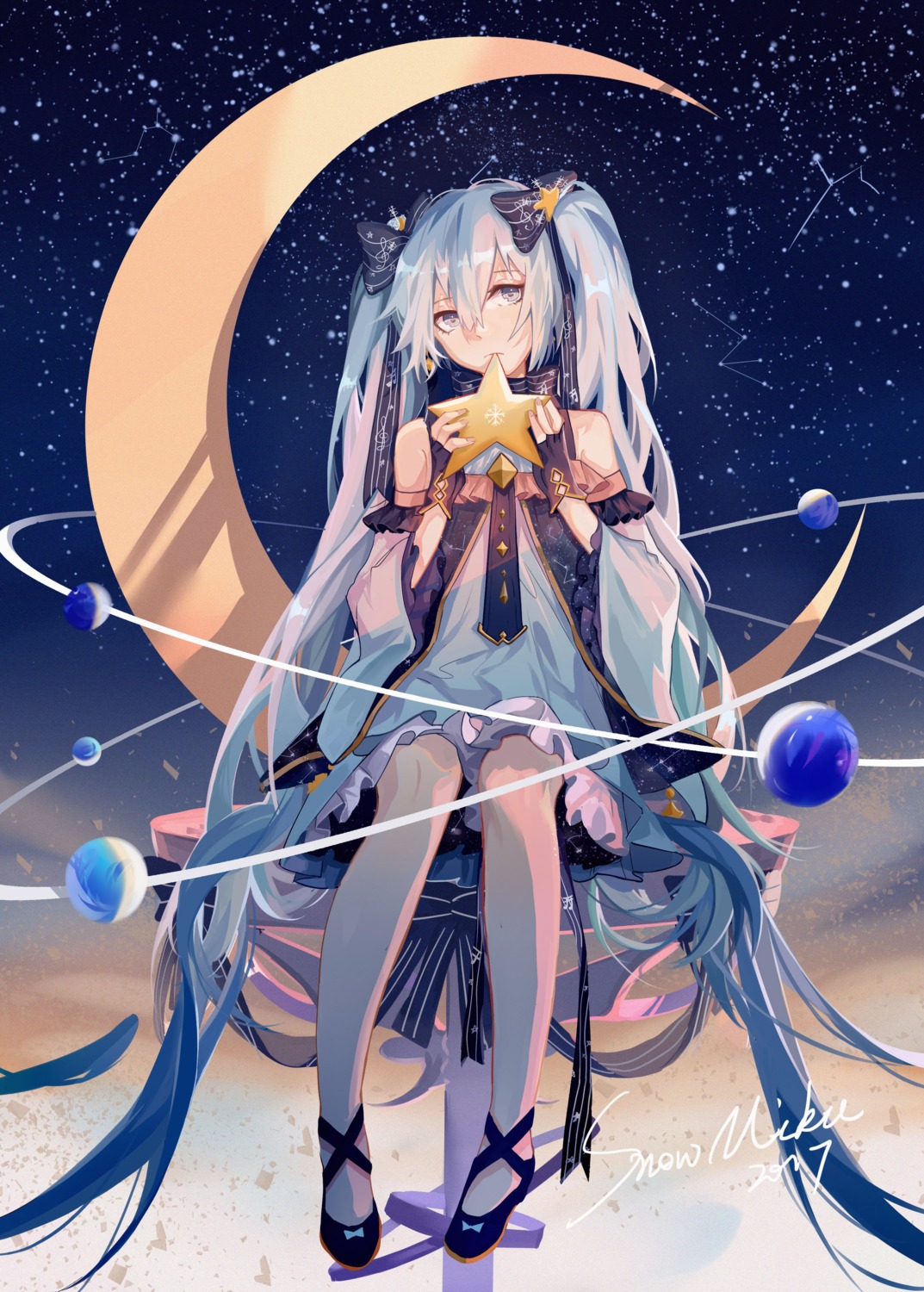 hatsune_miku, pantyhose, sumery, vocaloid, yuki_miku