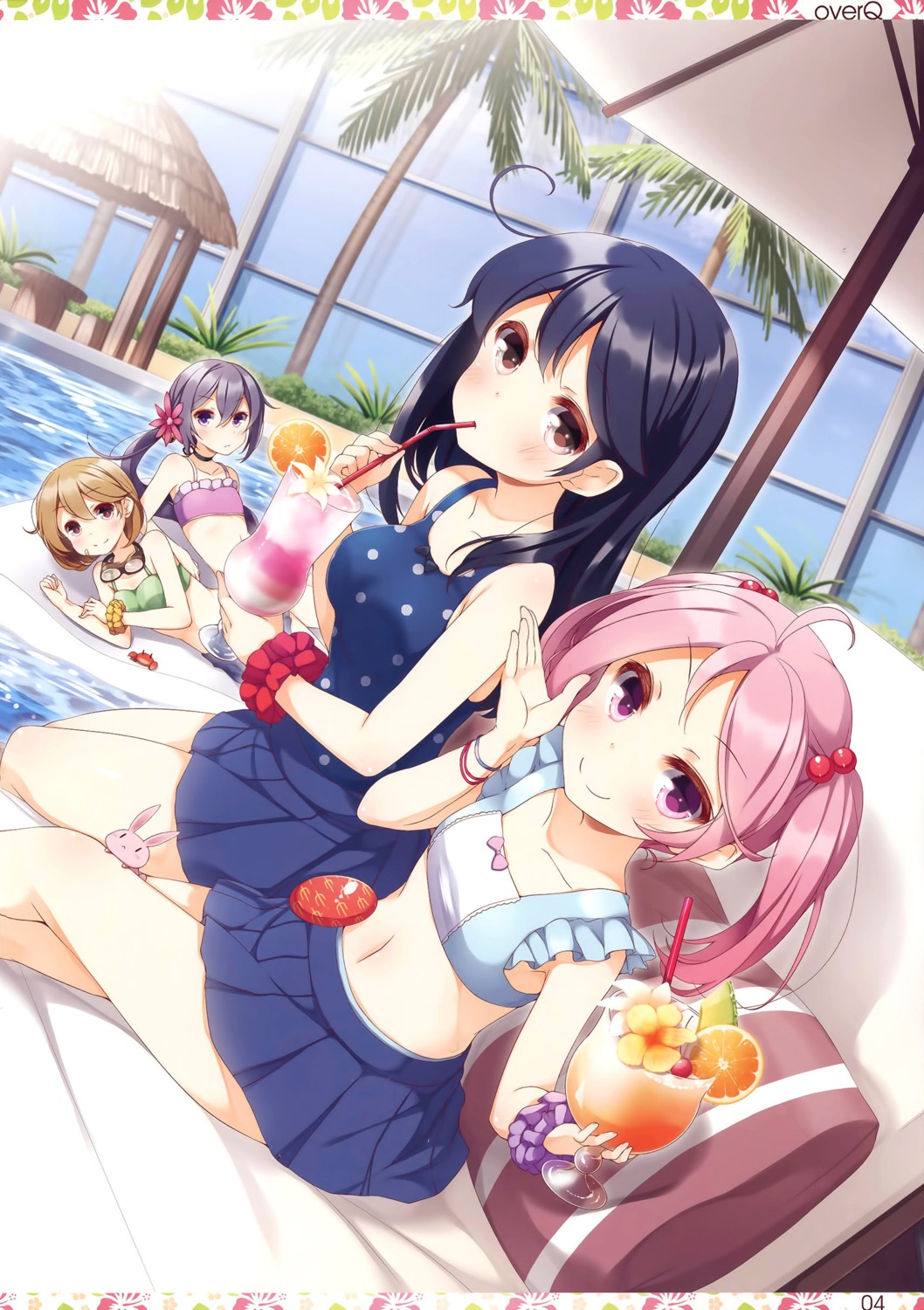 akebono_(kancolle), bikini, kantai_collection, oboro_(kancolle), sazanami_(kancolle), swimsuits, ushio_(kancolle), yume_no_owari