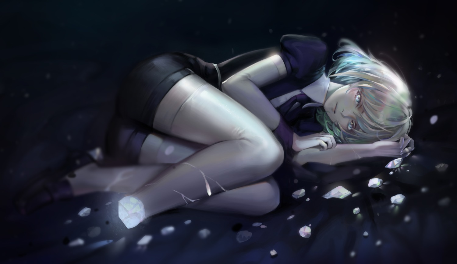diamond_(houseki_no_kuni), houseki_no_kuni, kirbyheimi, thighhighs