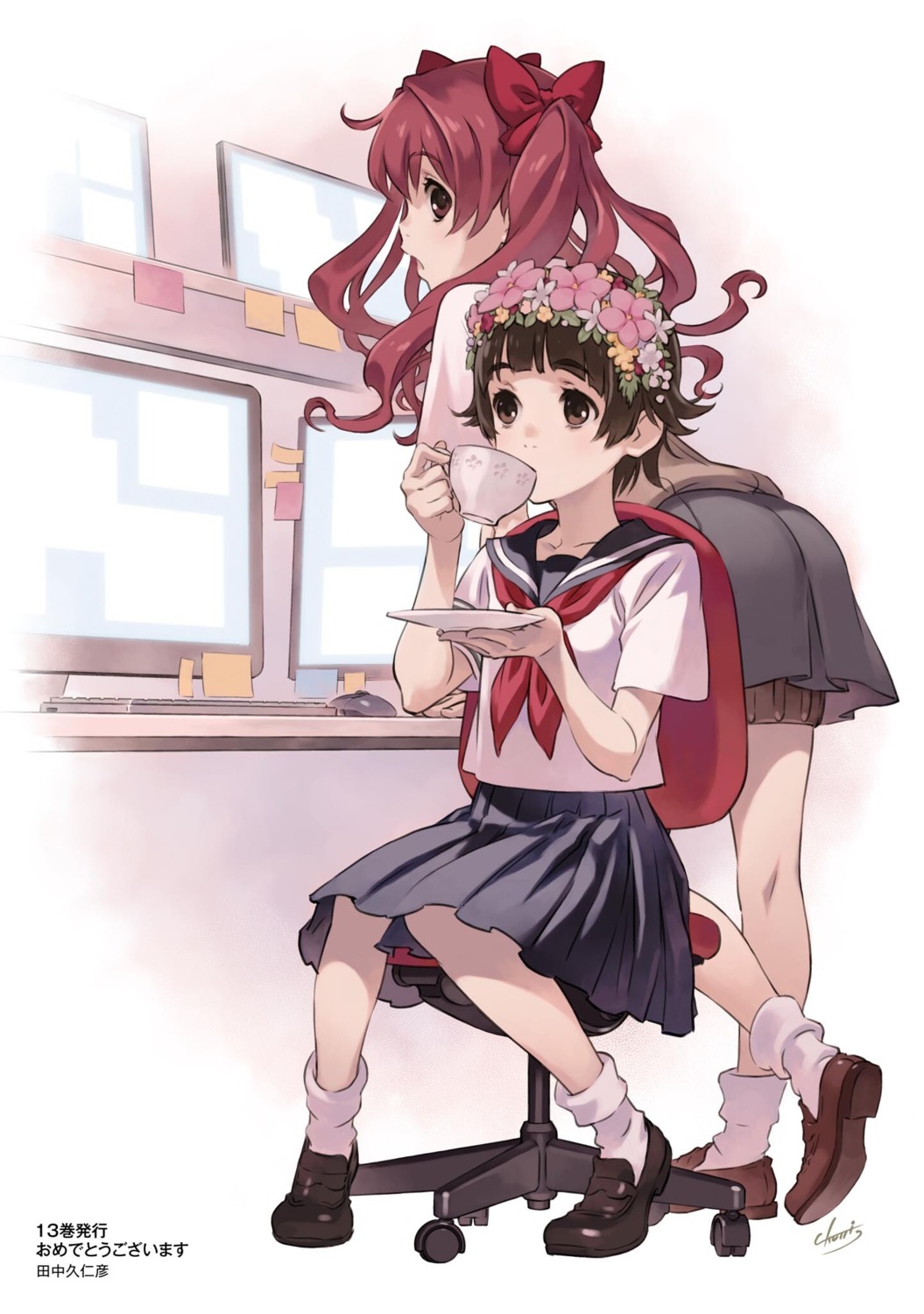 seifuku, shirai_kuroko, tanaka_kunihiko, toaru_kagaku_no_railgun, toaru_majutsu_no_index, uiharu_kazari