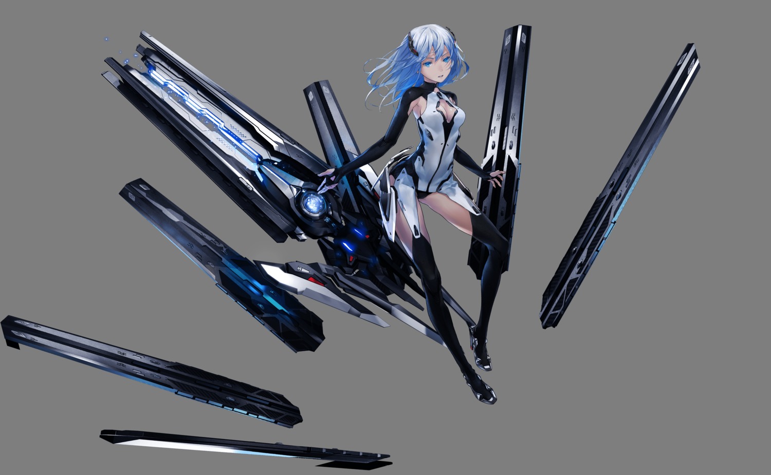 beatless, cleavage, heels, lacia, redjuice, stockings, thighhighs, transparent_png