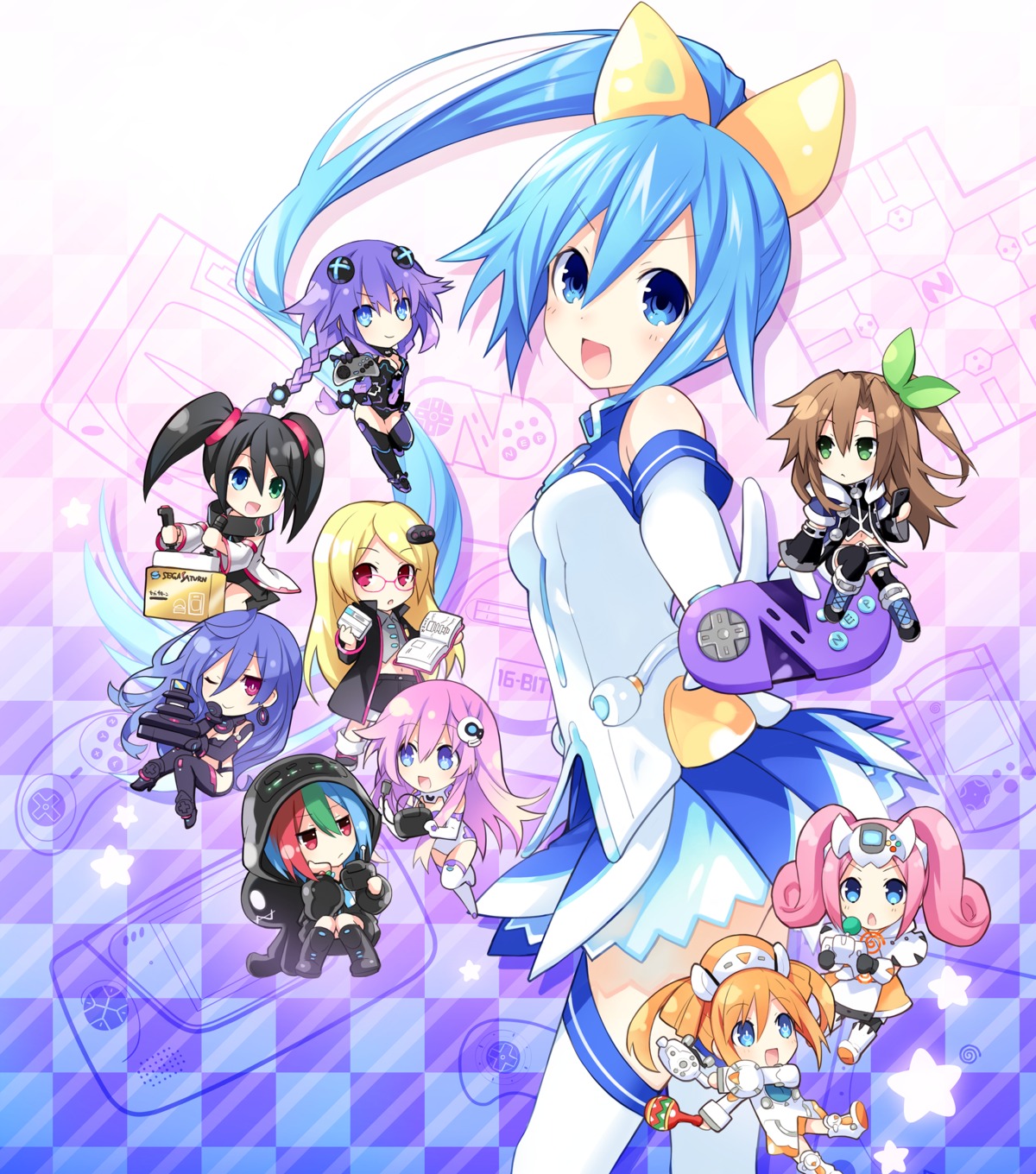 chibi, choujigen_game_neptune, hatsumi_sega, heels, heterochromia, if_(choujigen_game_neptune), iris_heart, nepgear