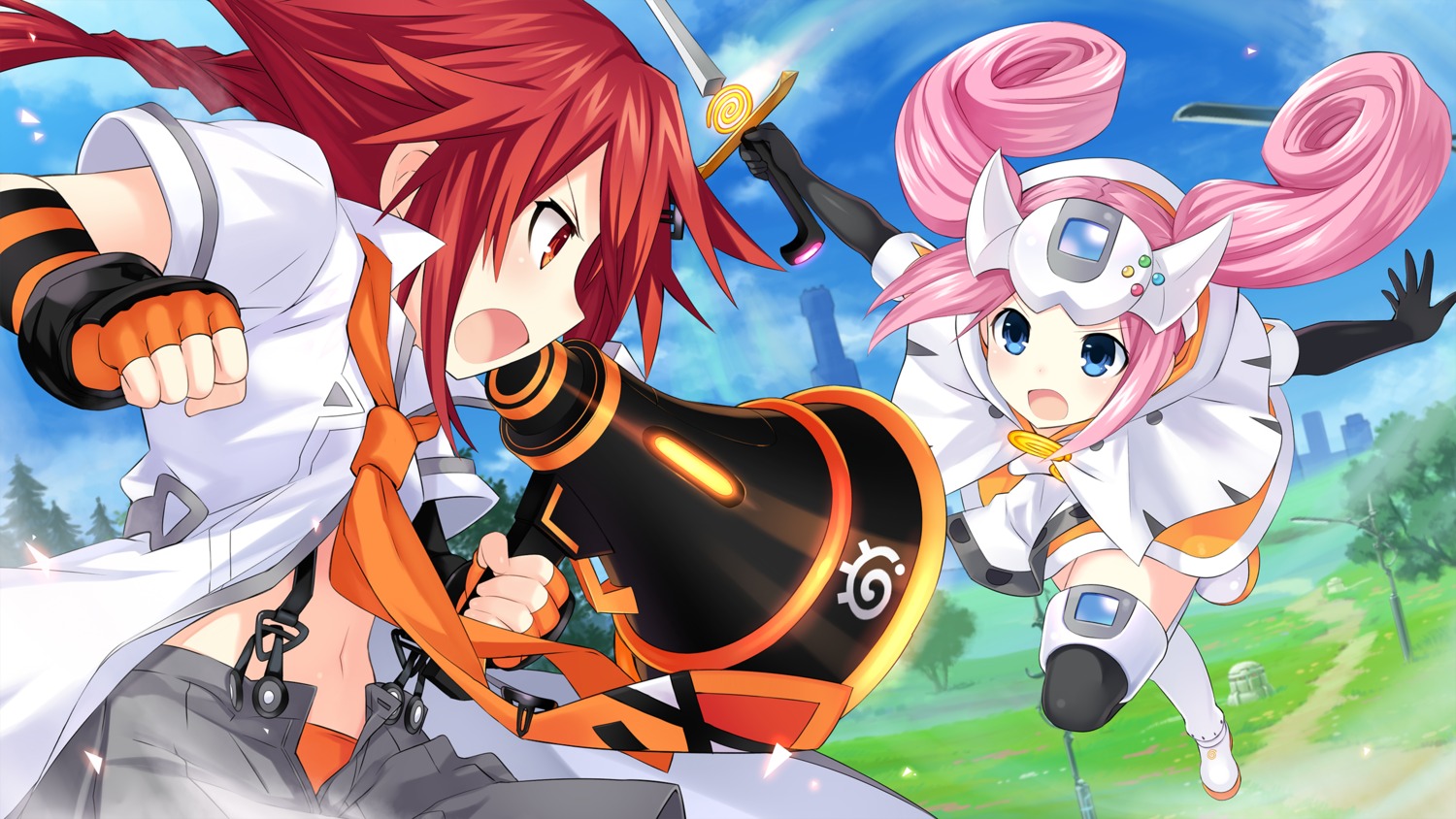 choujigen_game_neptune, game_cg, sega_dreamcast_(sega_hard_girls), sega_hard_girls, sword, tennouboshi_uzume, thighhighs, tsunako