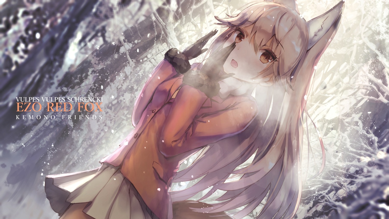 animal_ears, ezo_red_fox, kemono_friends, kitsune, missile228, pantyhose, tail, wallpaper