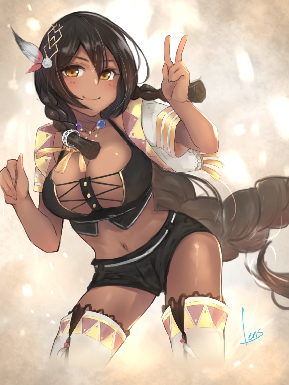 azur_lane, cleavage, renzu_(lens_02), south_dakota_(azur_lane), thighhighs