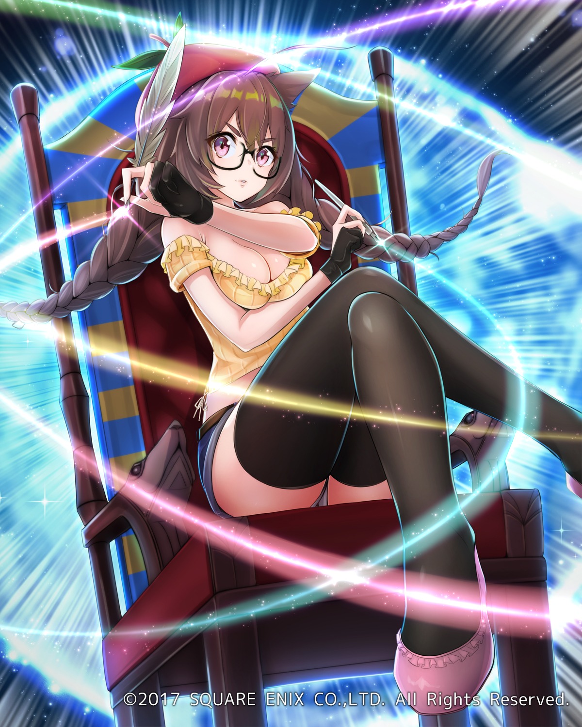 animal_ears, cleavage, mappaninatta, megane, thighhighs, venus_rumble