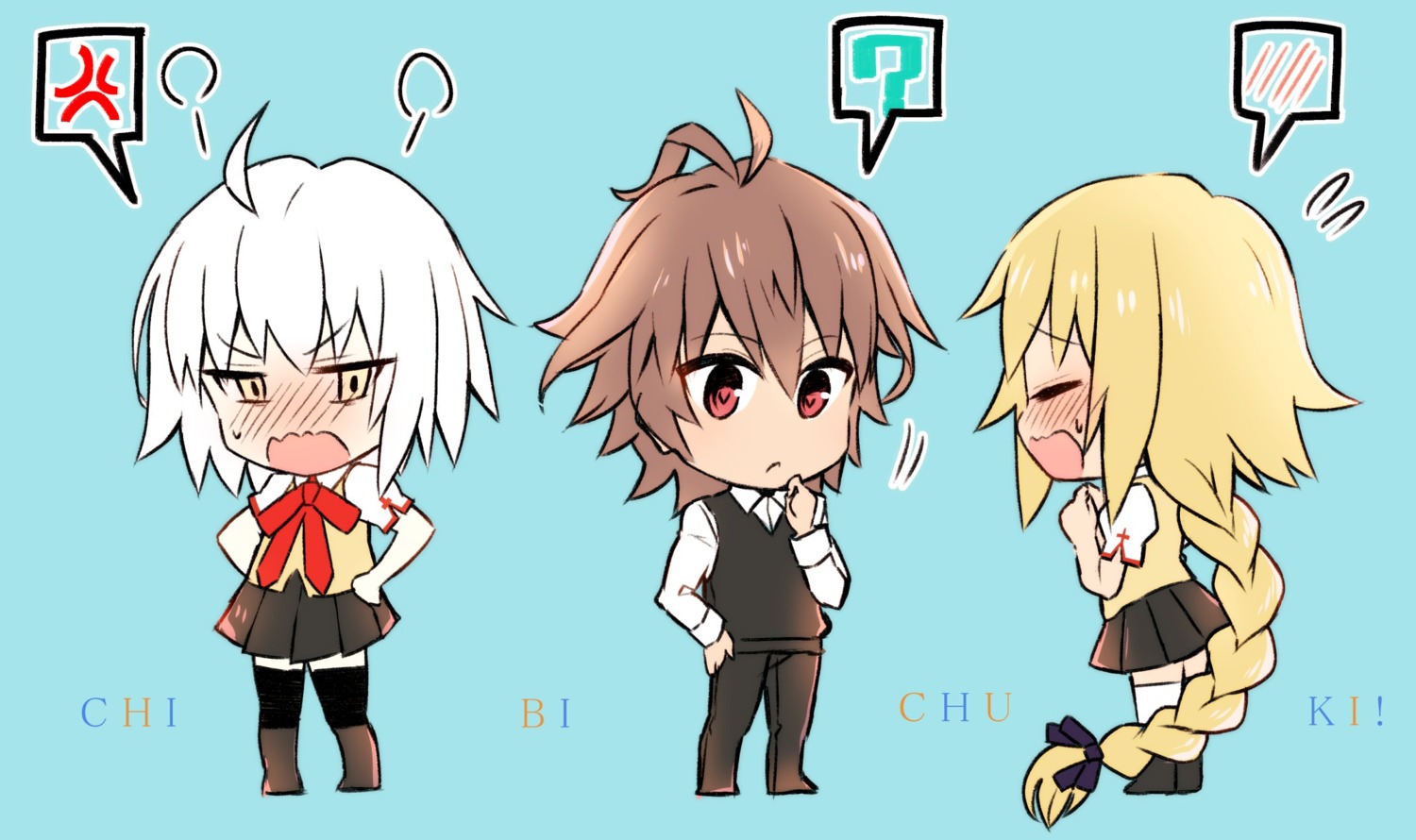 chibi, fate/apocrypha, fate/grand_order, fate/stay_night, jeanne_d'arc, jeanne_d'arc_(fate), jeanne_d'arc_alter_(fate), nyorotono