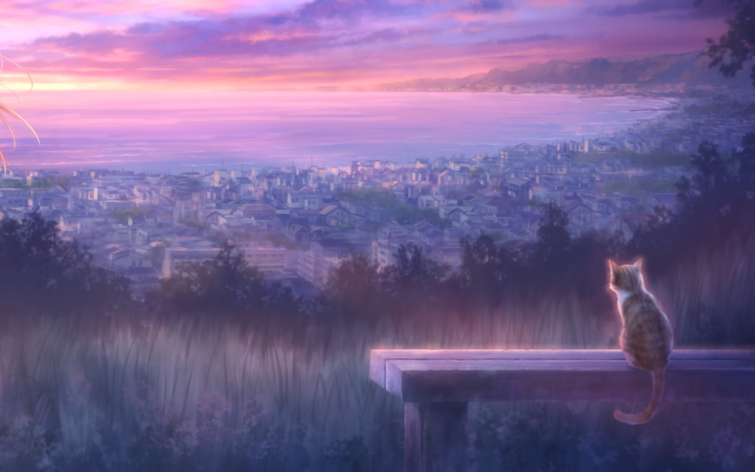 goto-p, landscape, narcissu, neko, wallpaper