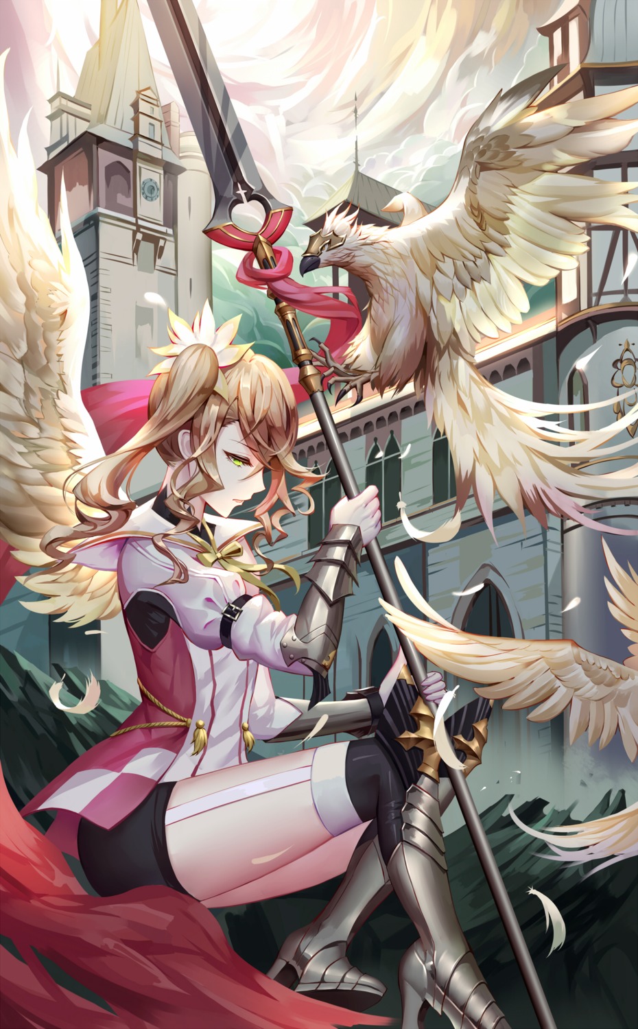 aaeru, alisha_diphda, armor, heels, symmetrical_docking, tales_of, tales_of_zestiria, thighhighs, weapon, wings