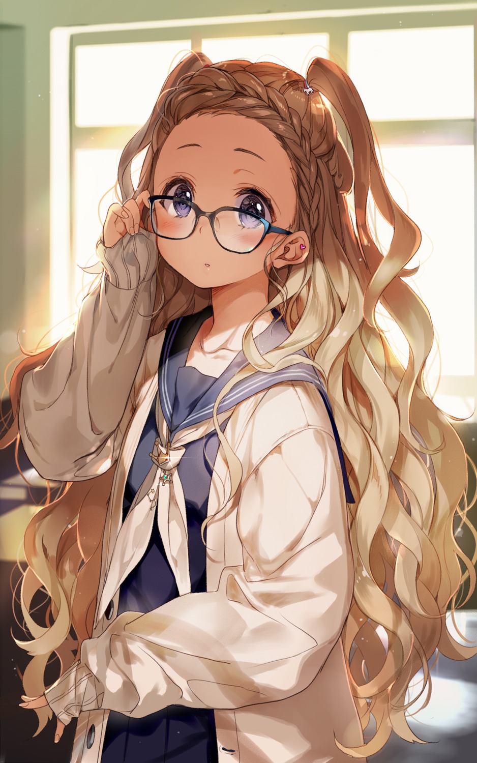 megane, seifuku, starpri, sweater