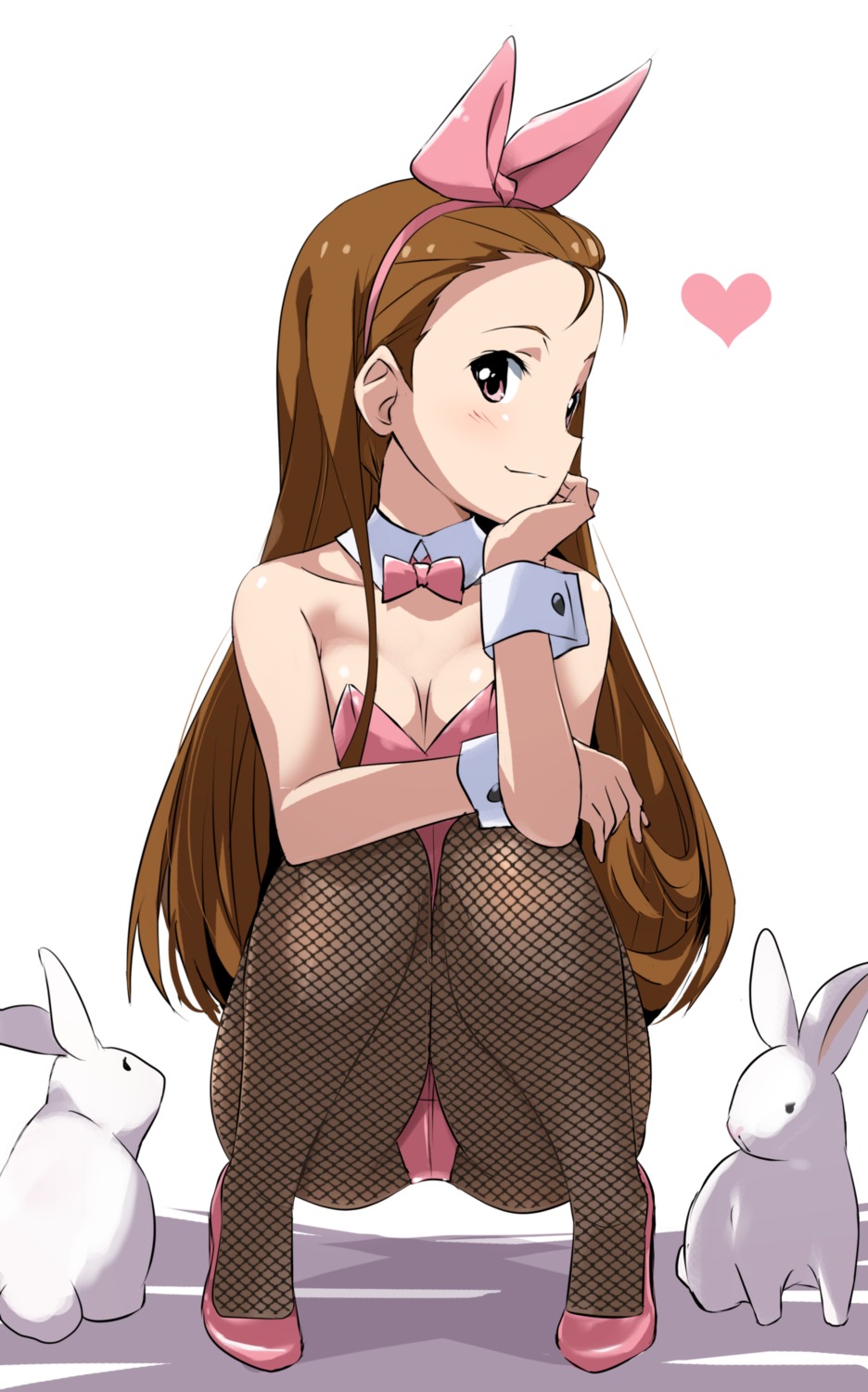 cleavage, fishnets, heels, minase_iori, pantyhose, the_idolm@ster, yumekaranigeruna