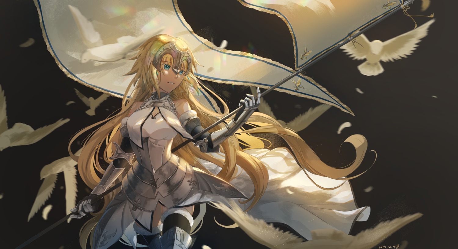 armor, fate/apocrypha, fate/grand_order, fate/stay_night, jeanne_d'arc, jeanne_d'arc_(fate), ludou_maomao, thighhighs
