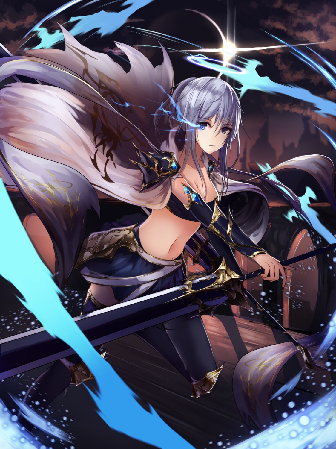 armor, see_n, sword, thighhighs